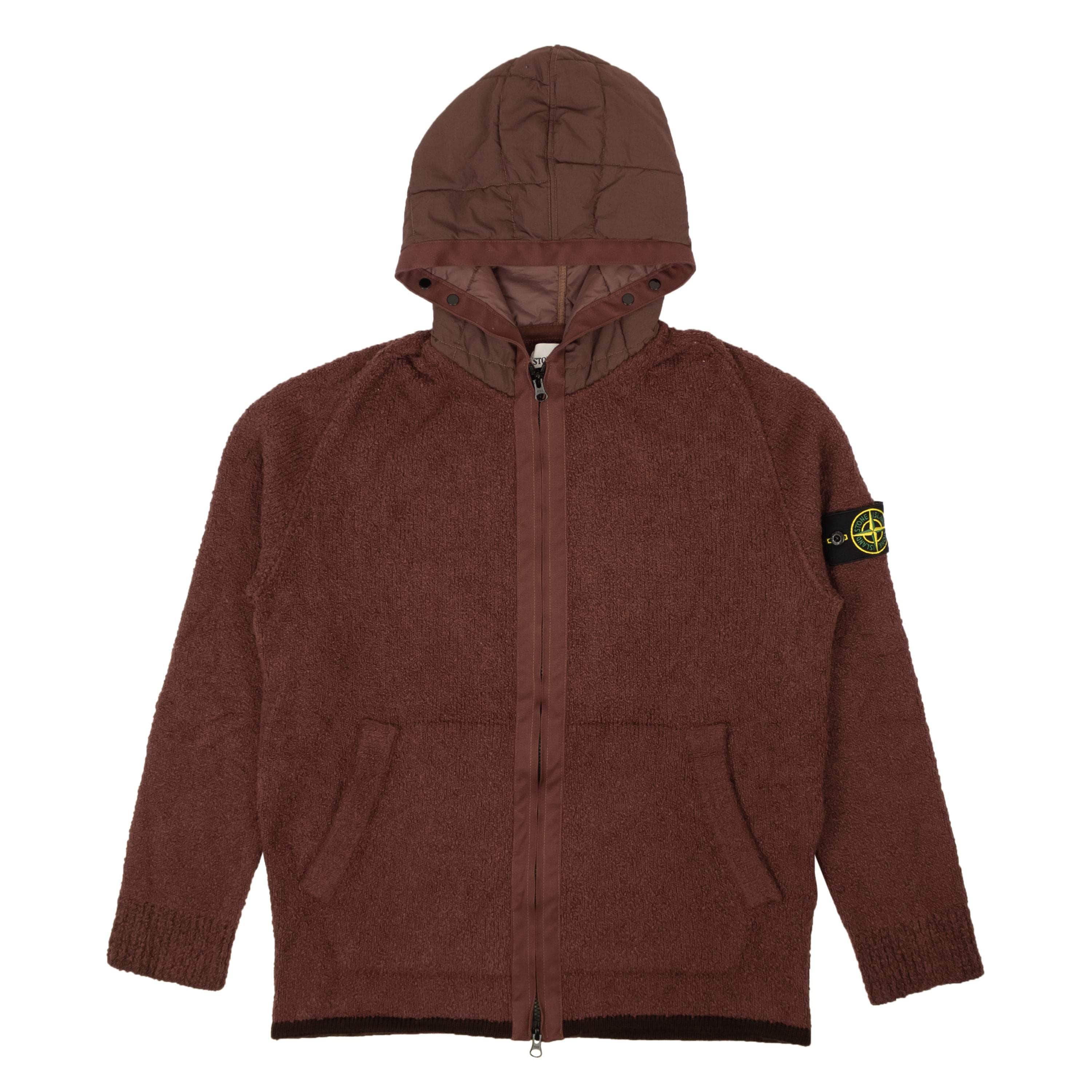 Stone Island 250-500, channelenable-all, chicmi, couponcollection, gender-mens, main-clothing, mens-shoes, size-l, size-xl, stone-island XL / MO7115561D2.V0011 Aged Wine Puprle Boucle Zip-Up Puffer Hoodie 95-STI-1013/XL 95-STI-1013/XL