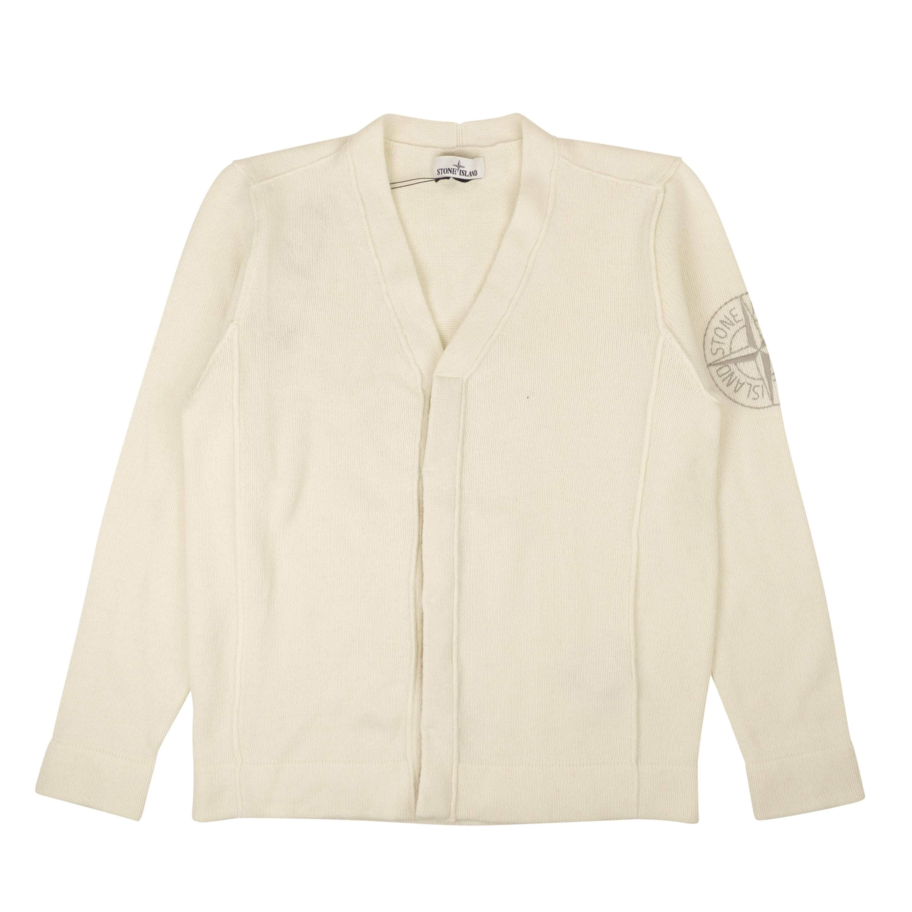 Stone Island 250-500, channelenable-all, chicmi, couponcollection, gender-mens, main-clothing, mens-shoes, size-xl, stone-island XL / MO7115549C7.V0099 Off White Wool Blend Button V-Neck Cardigan 95-STI-1010/XL 95-STI-1010/XL