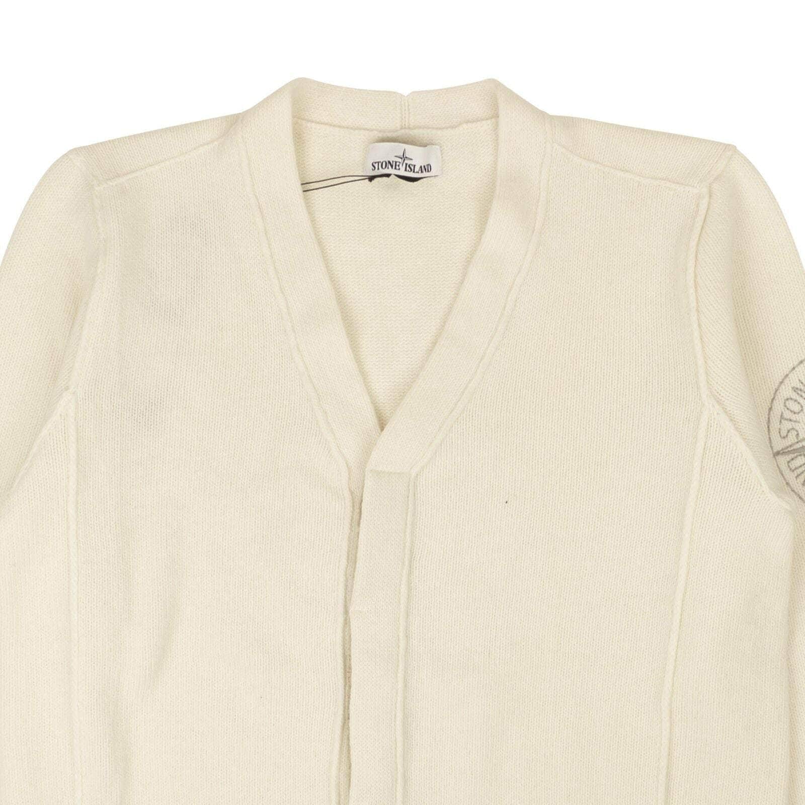 Stone Island 250-500, channelenable-all, chicmi, couponcollection, gender-mens, main-clothing, mens-shoes, size-xl, stone-island XL / MO7115549C7.V0099 Off White Wool Blend Button V-Neck Cardigan 95-STI-1010/XL 95-STI-1010/XL