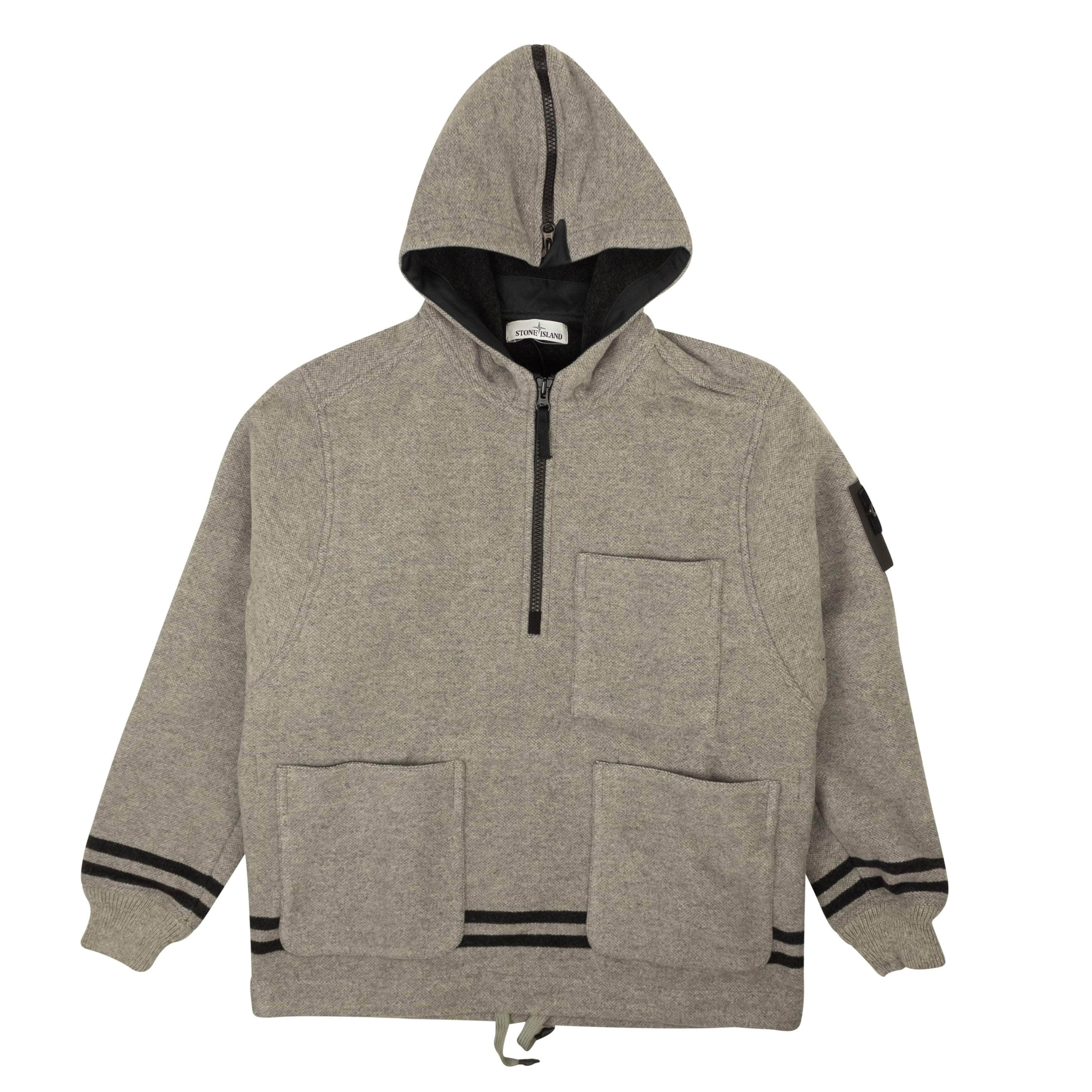 Stone Island 95-STI-0014/M NWT STONE ISLAND Grey Short Pullover Wool Coat Size M $1190 95-STI-0014/M