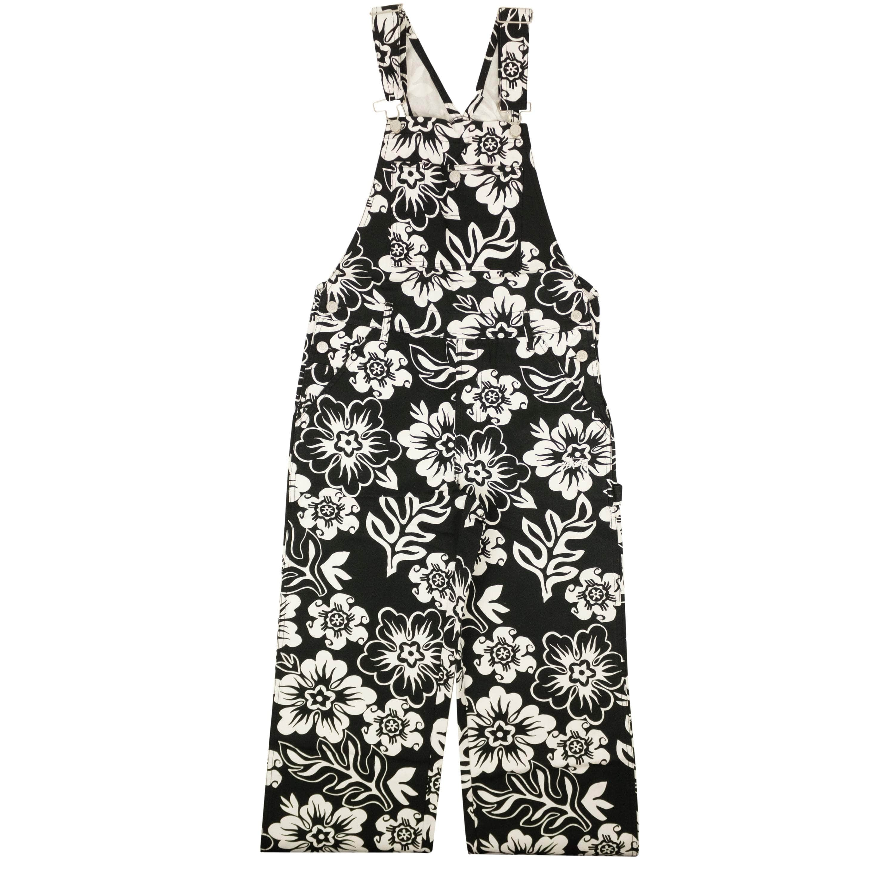 Stussy 95-SSY-0004/7 NWT STUSSY Black Cotton Perri All Over Floral Print Overalls Size 7 $150 95-SSY-0004/7