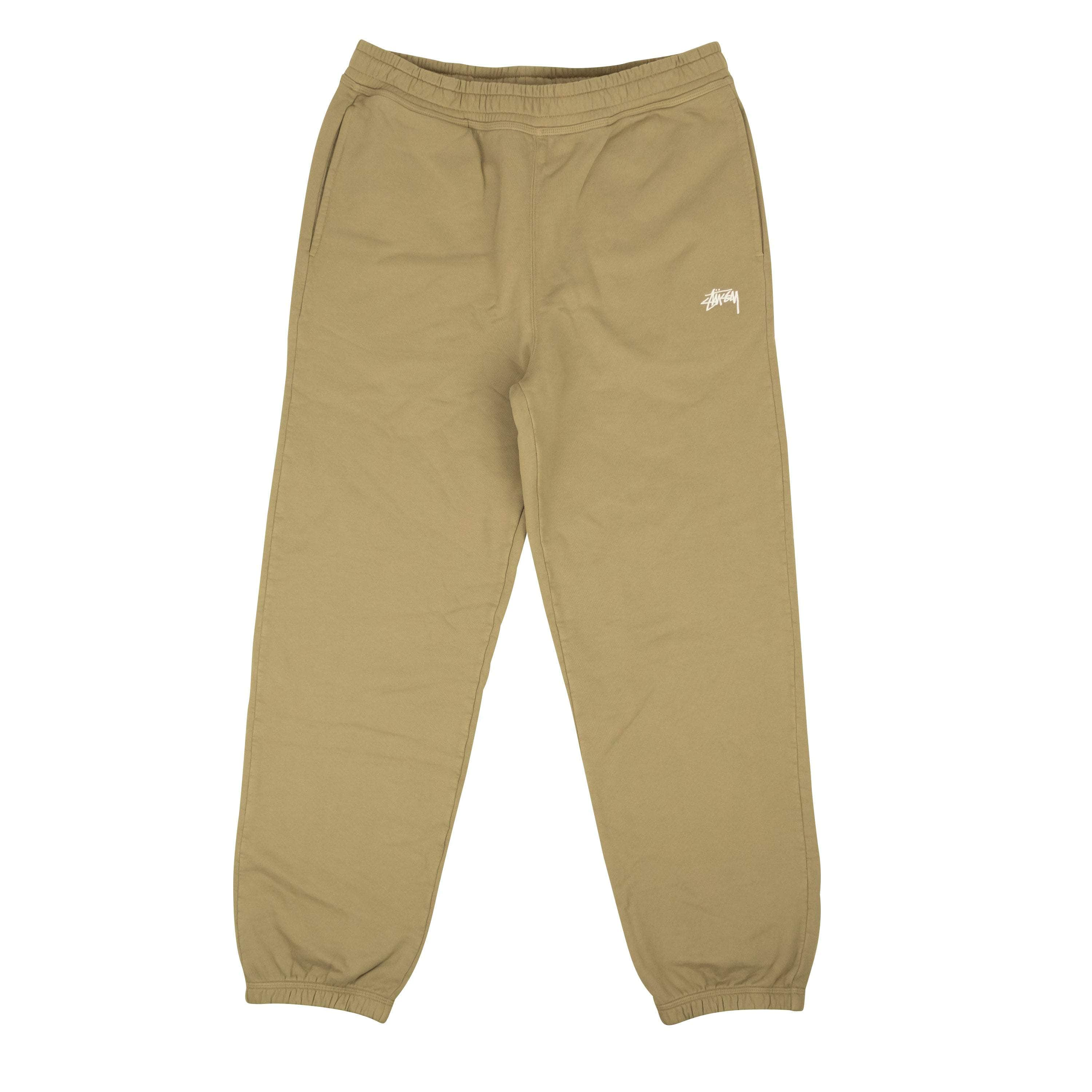 Stussy SSY-XBTM-0008/M NWT STUSSY Khaki Cotton Embroidered Stock Logo Sweatpants Size M $120 SSY-XBTM-0008/M