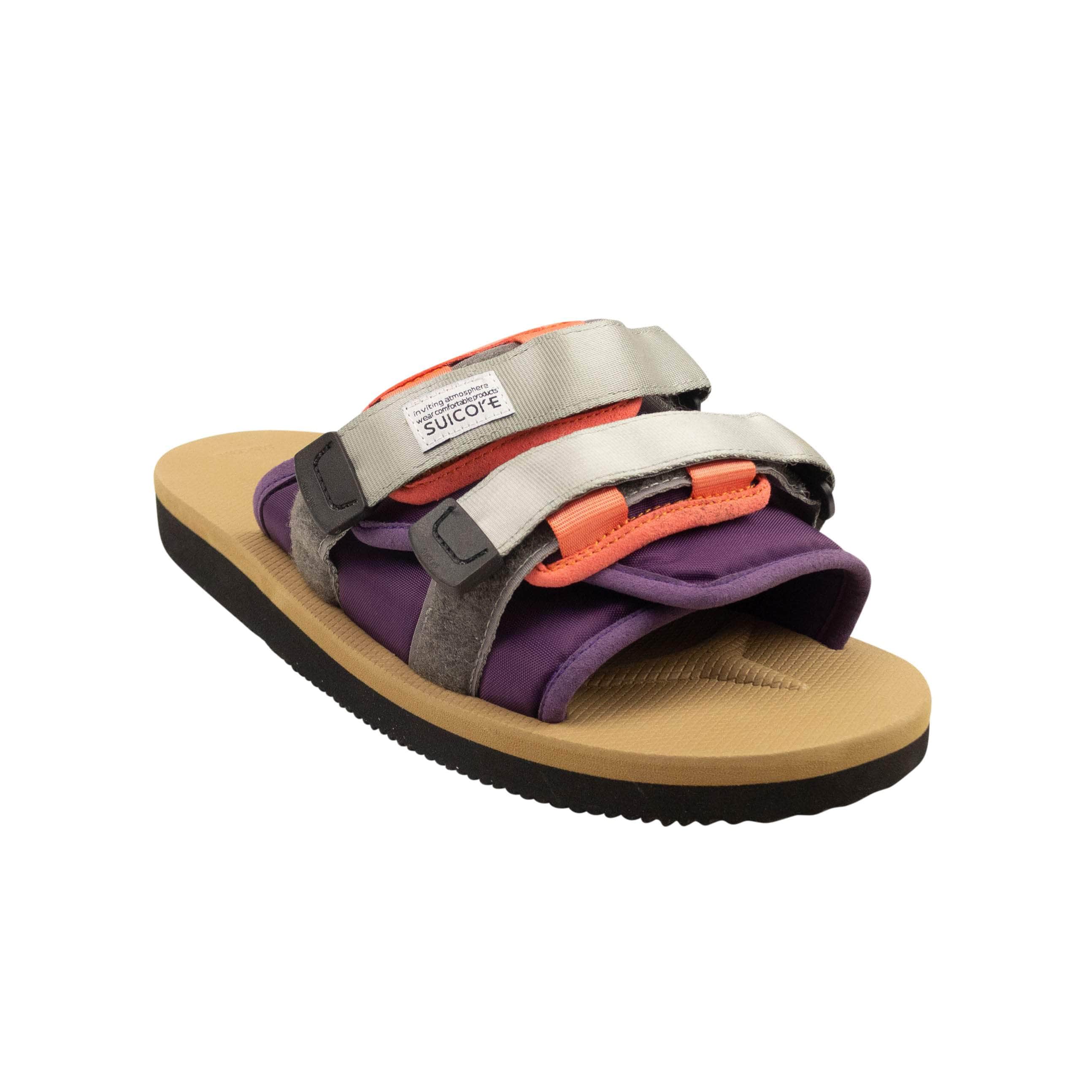 Suicoke channelenable-all, chicmi, couponcollection, gender-mens, main-shoes, mens-shoes, mens-slides-slippers, size-11, size-12, size-4, size-5, size-6, size-7, size-9, suicoke, under-250 Purple And Beige Moto Cab Slides