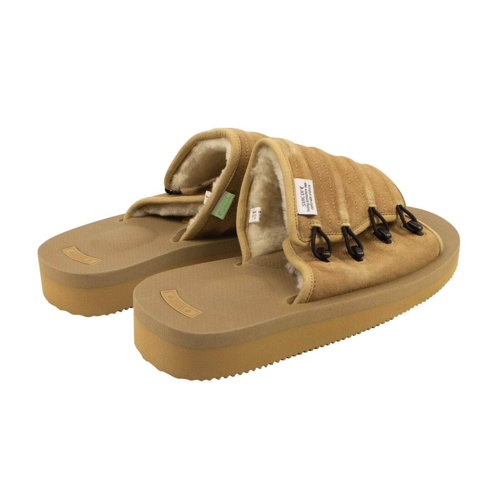 Suicoke channelenable-all, chicmi, couponcollection, gender-mens, main-shoes, mens-shoes, mens-slides-slippers, size-6, size-9, suicoke, under-250 Beige Mura Leather VM AB Fur Slides