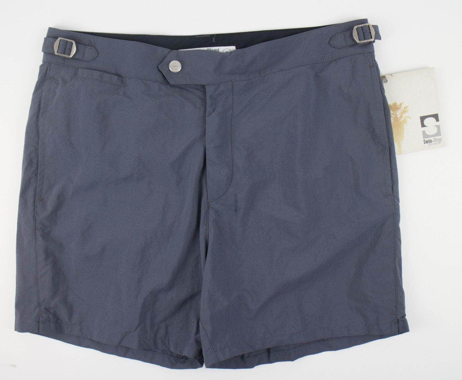 Swim-Ology 16AB-1101/S NWT Swim-Ology Smoked Gray Surf Swim Trunk Bathing Suit Board Shorts Pants Size S 16AB-1101/S