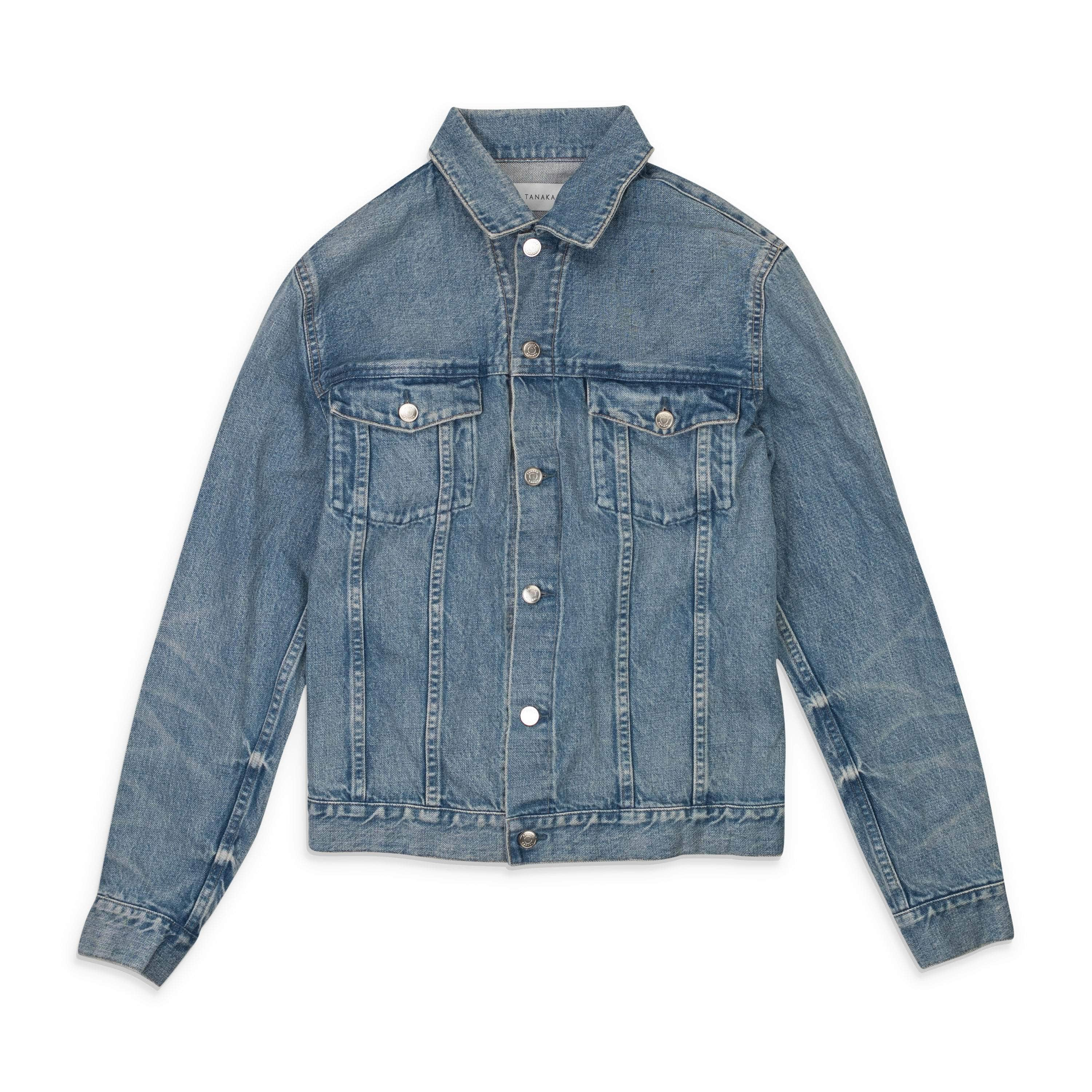 Tanaka 95-TNA-1005/L NWT TANAKA MID WASHED BLUE TANAKA CLASSIC JEAN JACKET BACK TAPE SIZE L $415 95-TNA-1005/L