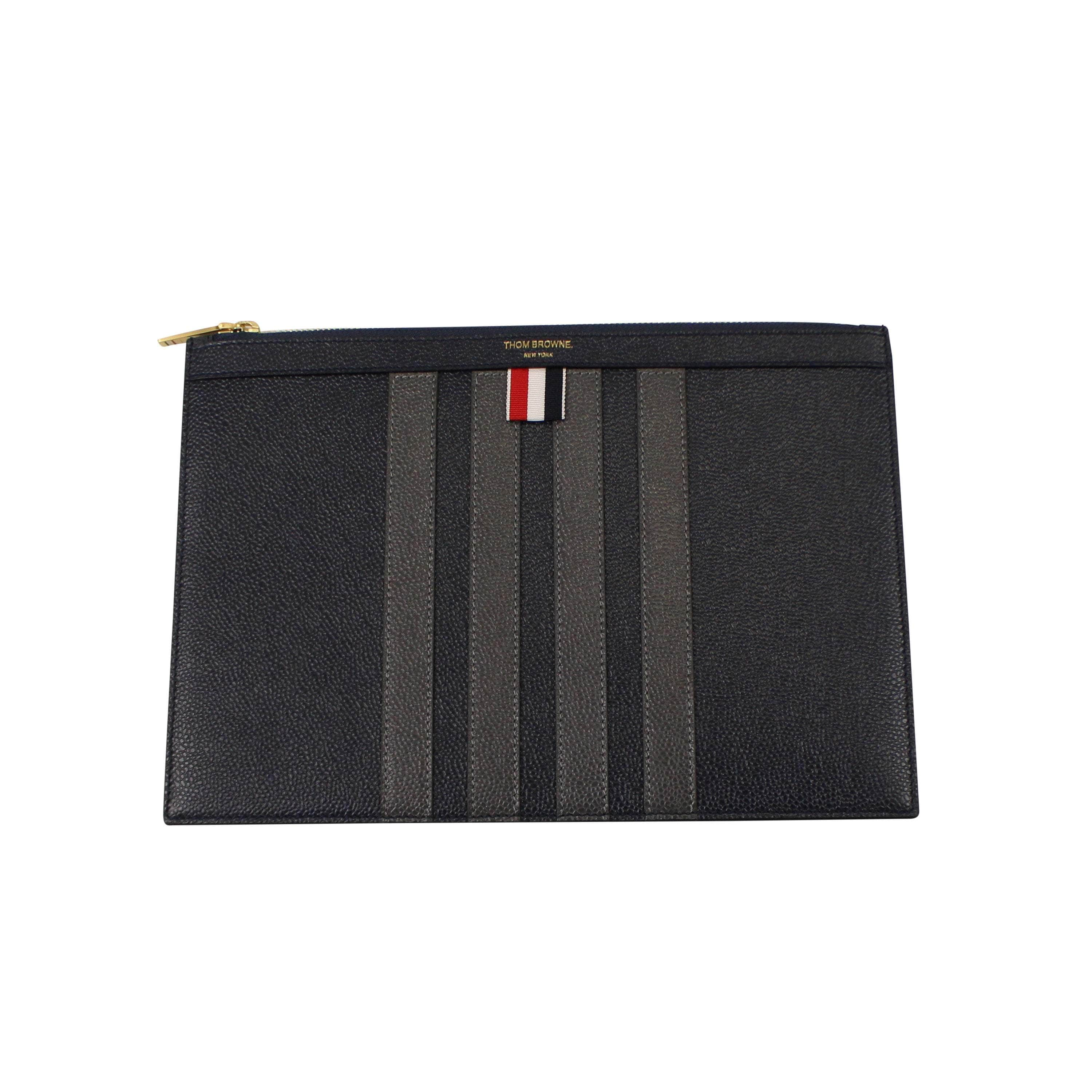 Thom Browne TBR-XACC-0003/OS Thom Browne Striped Leather Clutch Black Size OS $890 TBR-XACC-0003/OS