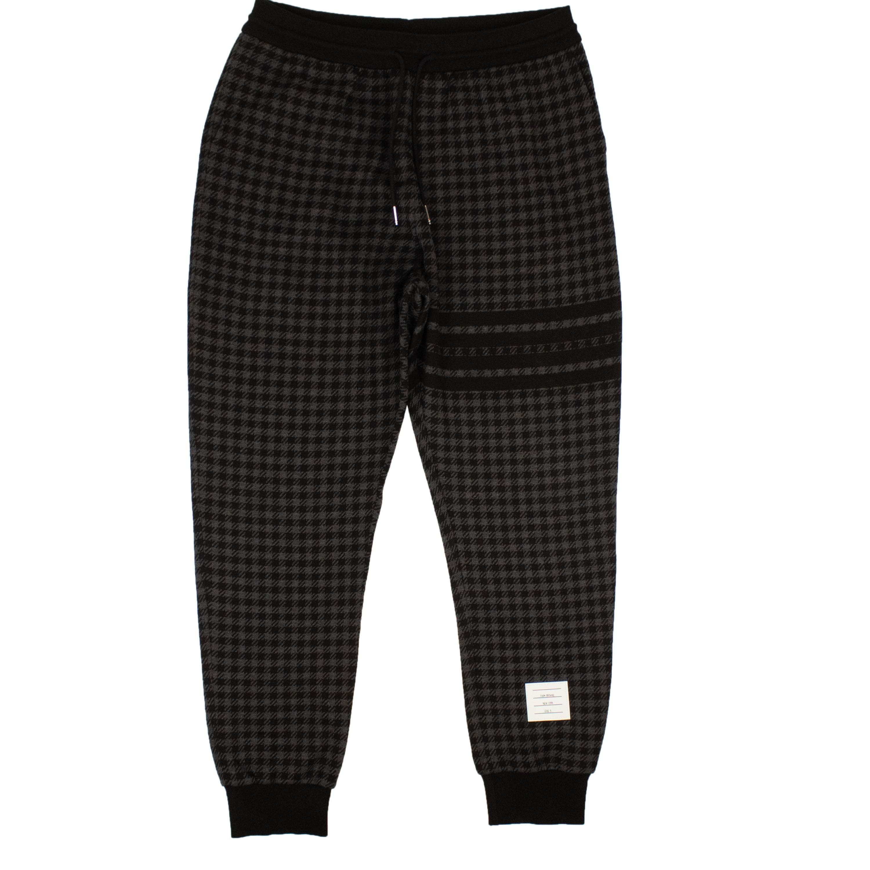 Thom Browne TBR-XBTM-0001/5 NWT THOM BROWNE Black Cotton Gun Club Check Jogger Sweatpants Size 5 $980 TBR-XBTM-0001/5