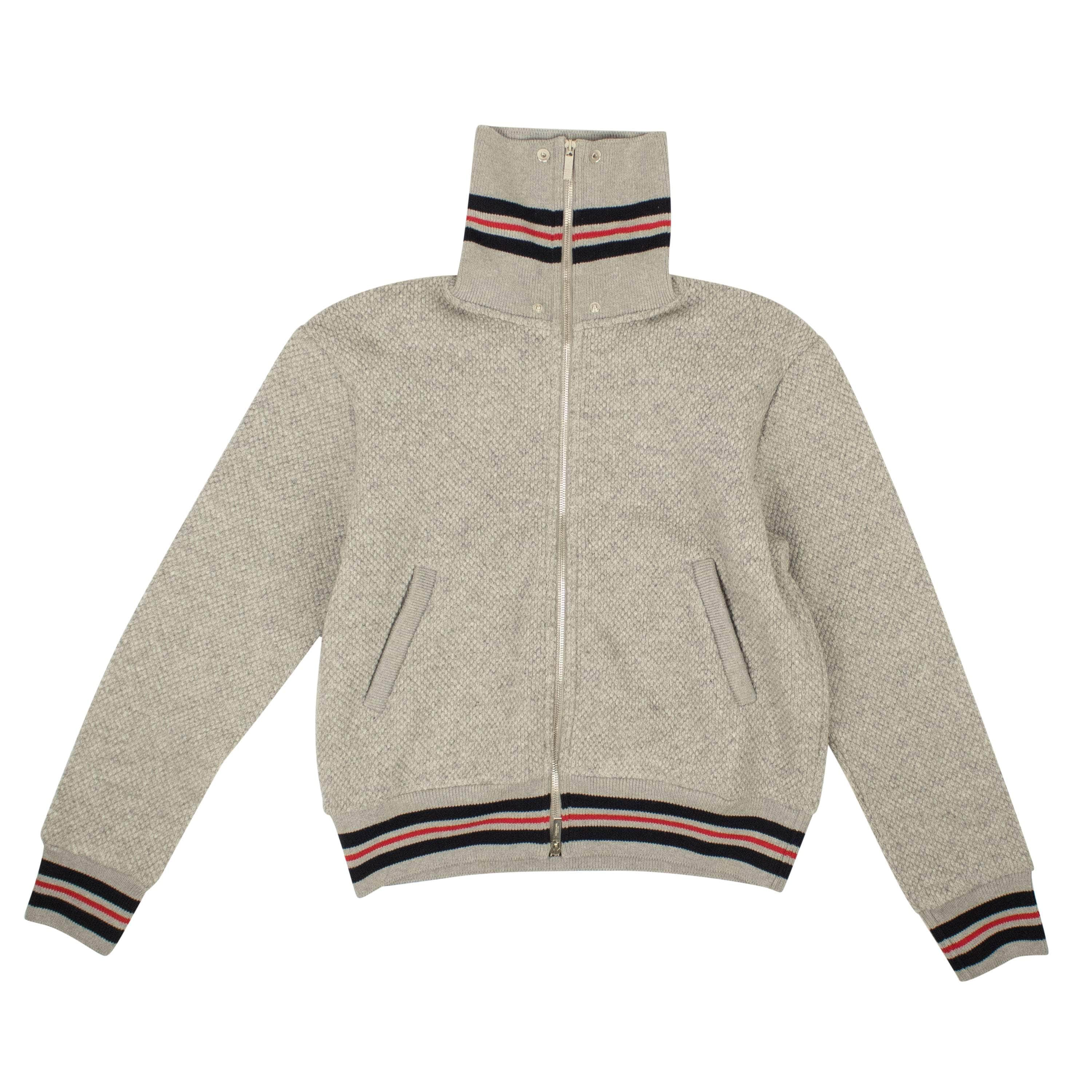 Thom Browne TBR-XTPS-0002/0 NWT THOM BROWNE Grey Funnel Neck Zip Up Relaxed Fit Sweater Size 0 $1320 TBR-XTPS-0002/0