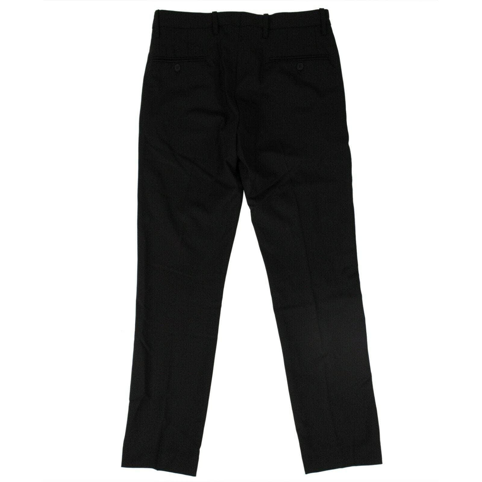 TIM COPPENS Men's Pants Virgin Wool Cropped Tailored Trouser Pants - Black