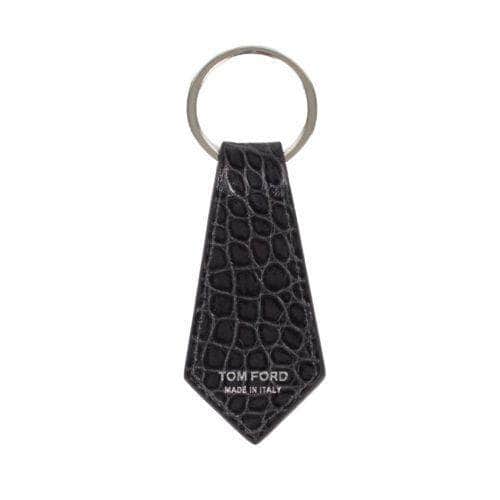 Tom Ford Keychains Anthracite Gray Tom Ford Men's Alligator Leather Key Chain
