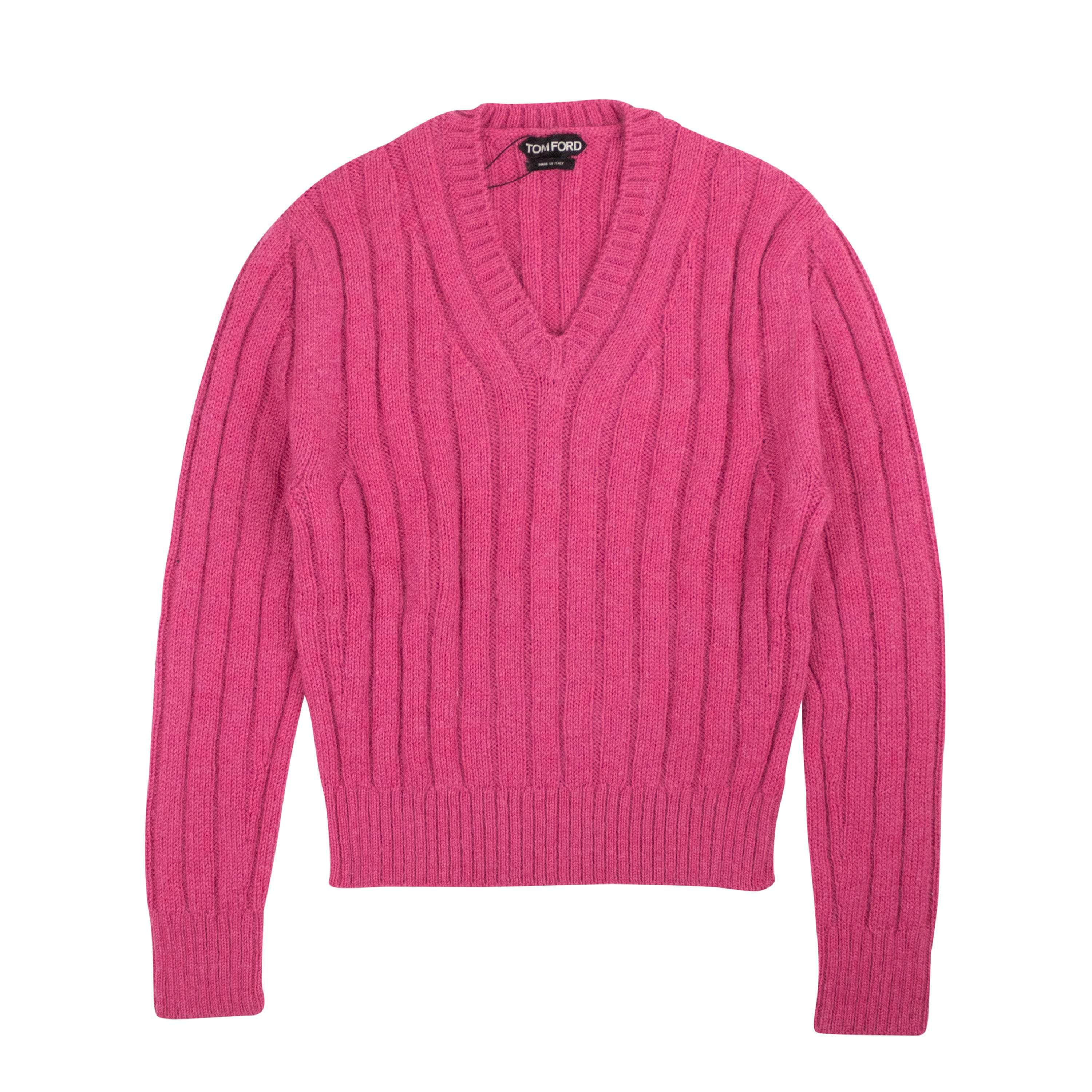 Tom Ford TFD-XTPS-0018/48 NWT TOM FORD Dusty Pink V-Neck Rib Knit Sweater Size 48 $890 TFD-XTPS-0018/48