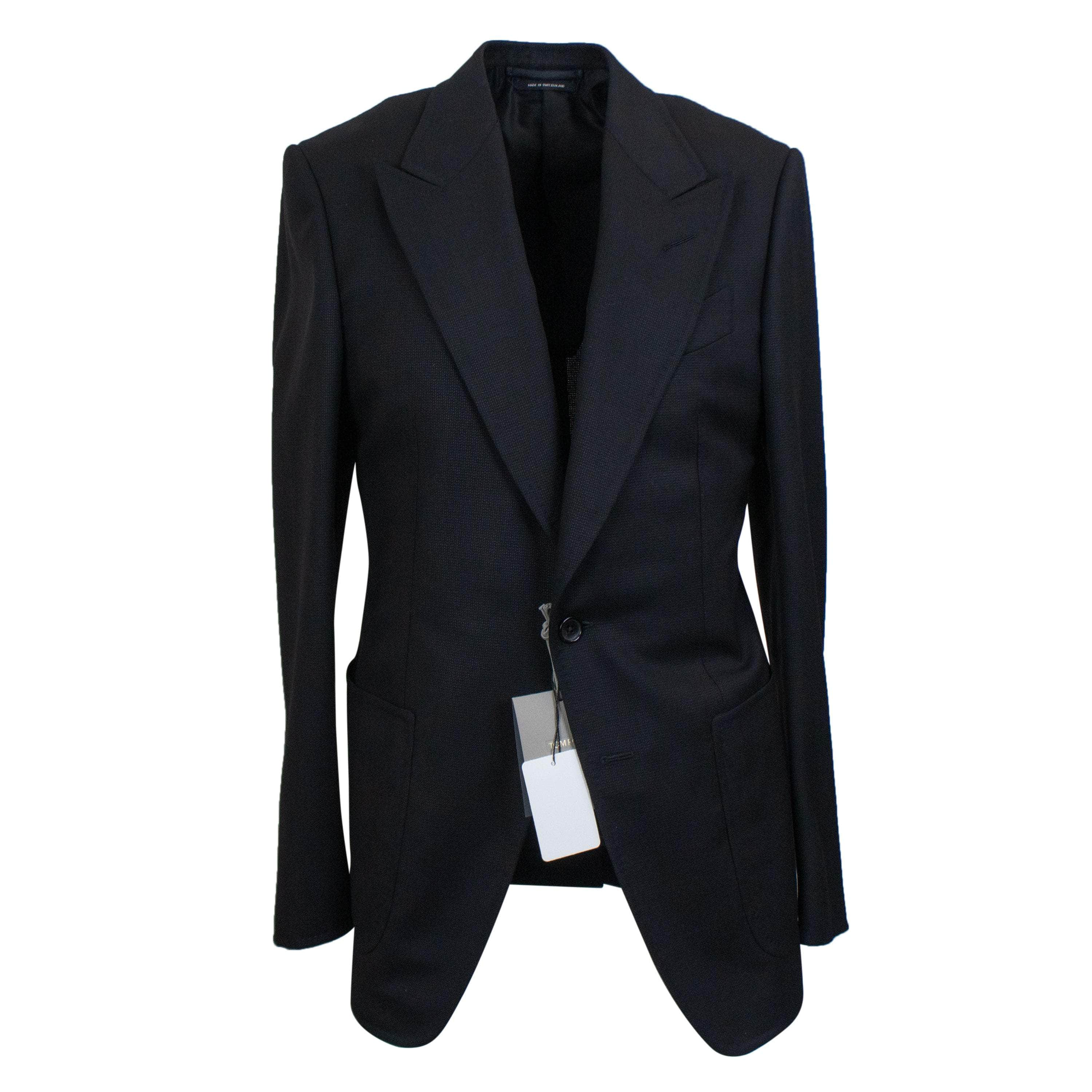 Tom Ford TFD-XTPS-0024/46 NWT TOM FORD Black Middle Lined Front Long sleeve Jacket Size 46 $3950 TFD-XTPS-0024/46