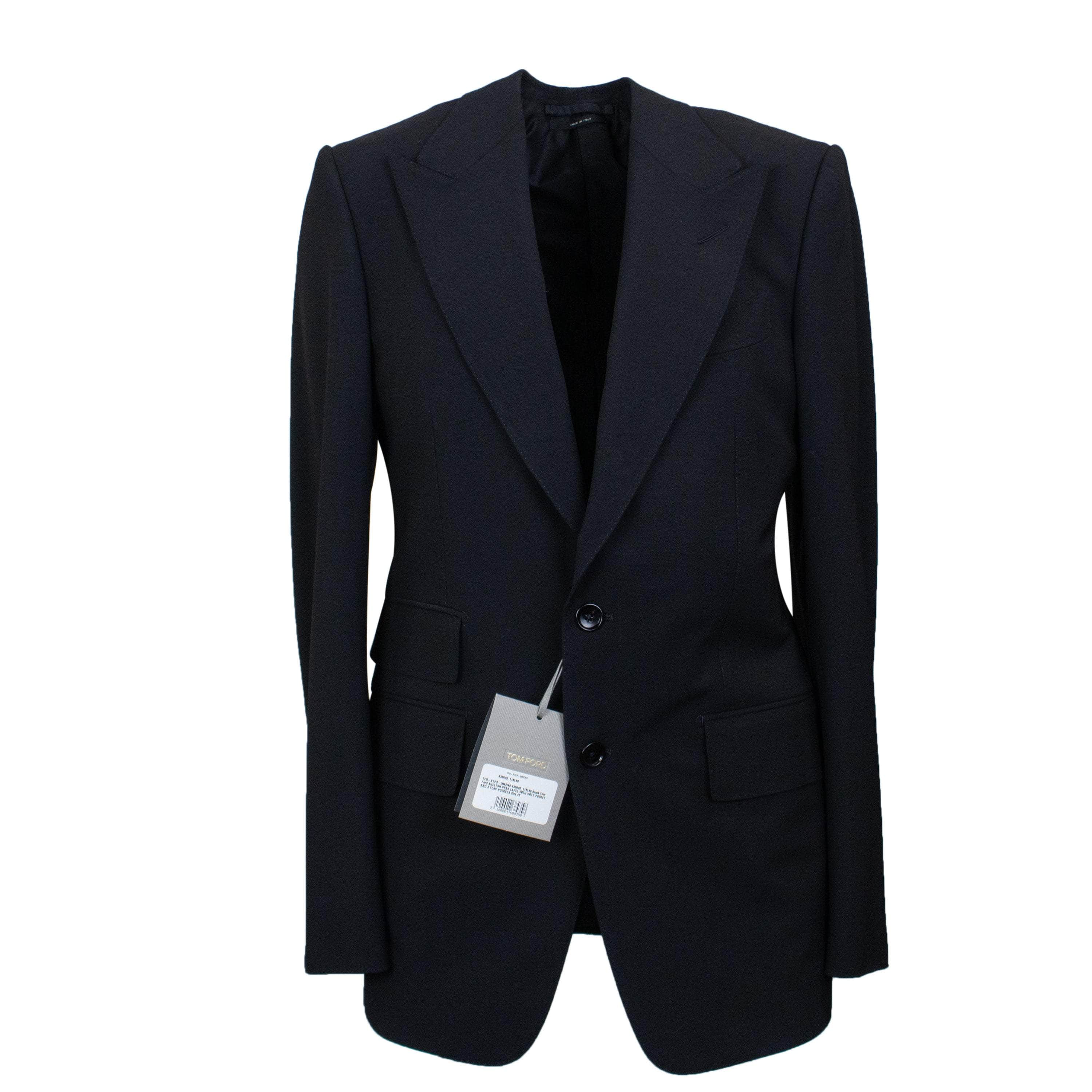 Tom Ford TFD-XTPS-0042/46 NWT TOM FORD Black Shelton Peak Lapel Jacket Size 46 $3990 TFD-XTPS-0042/46