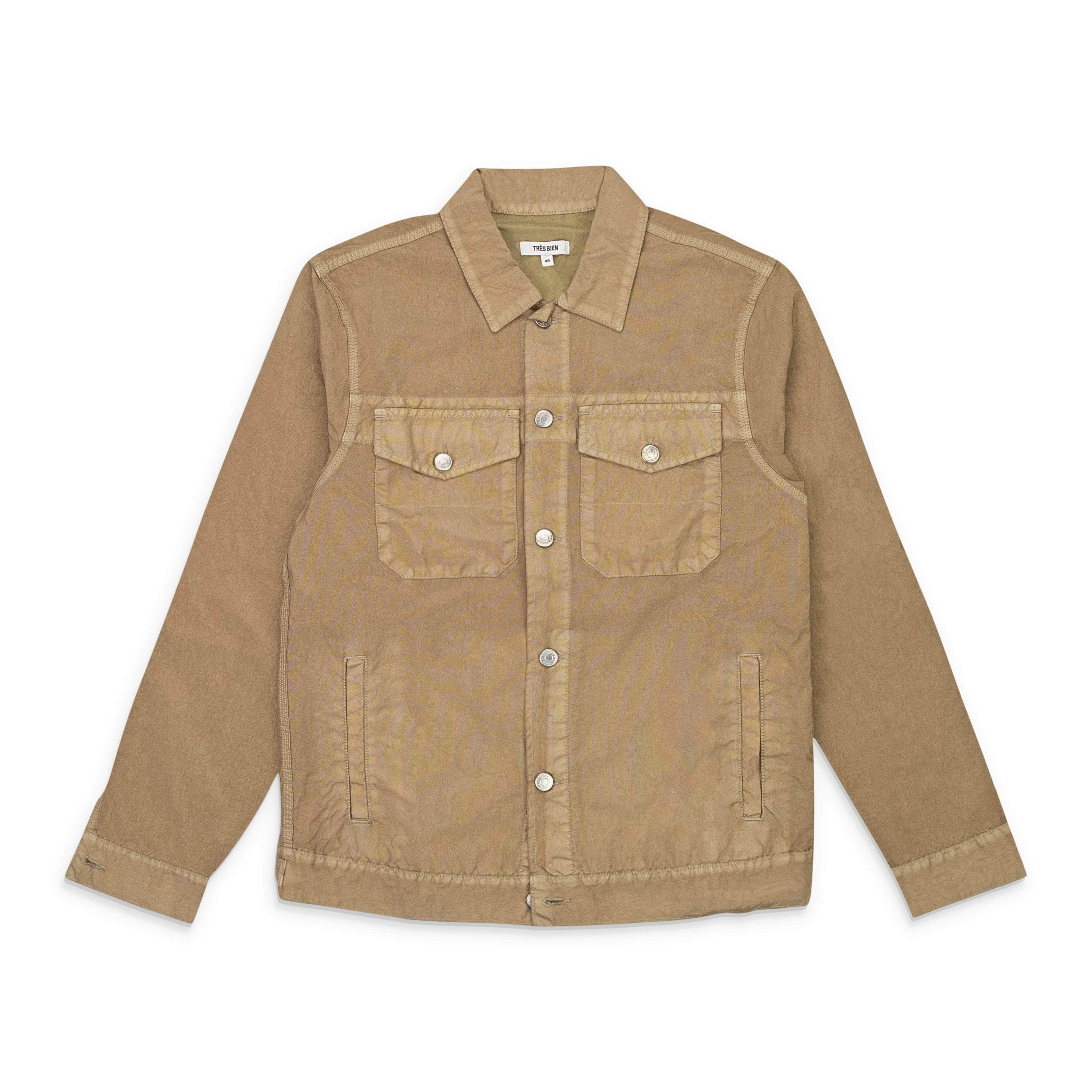 Tres Bien 95-TBN-0001/46 NWT TRES BIEN BEIGE JEAN JACKET HEAVY SIZE 46 $360 95-TBN-0001/46