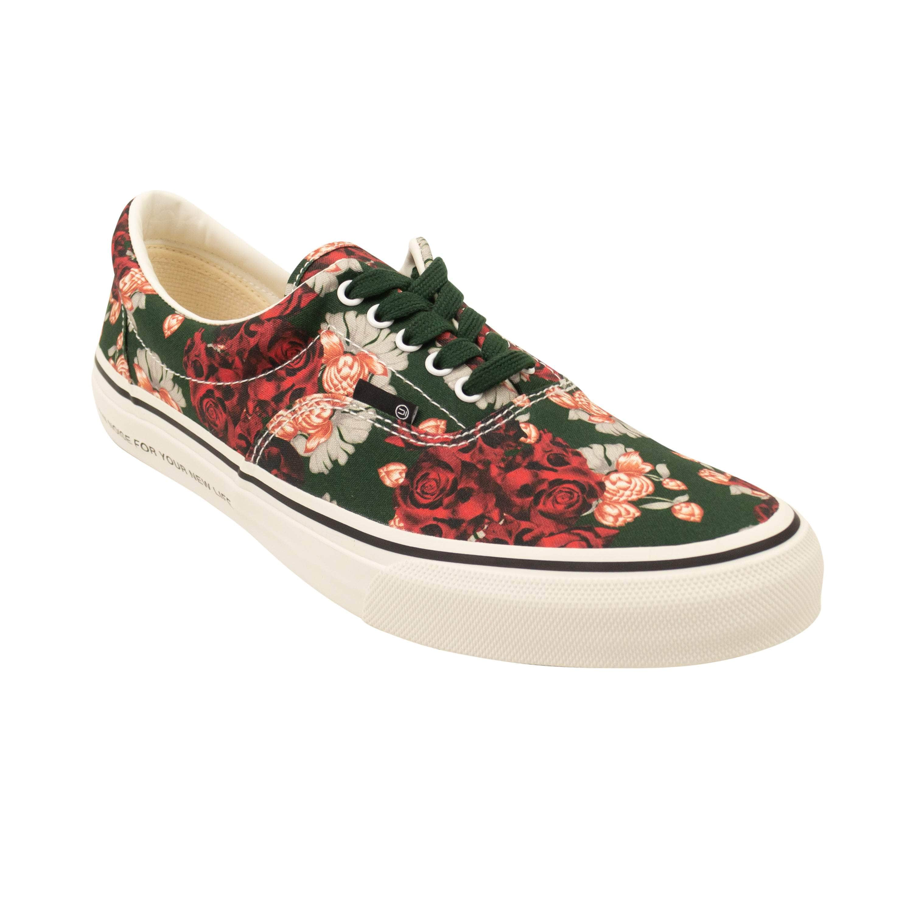 UNDERCOVER 95-UND-2004/L NIB UNDERCOVER Green Floral Print Canvas Sneakers Size L 95-UND-2004/L