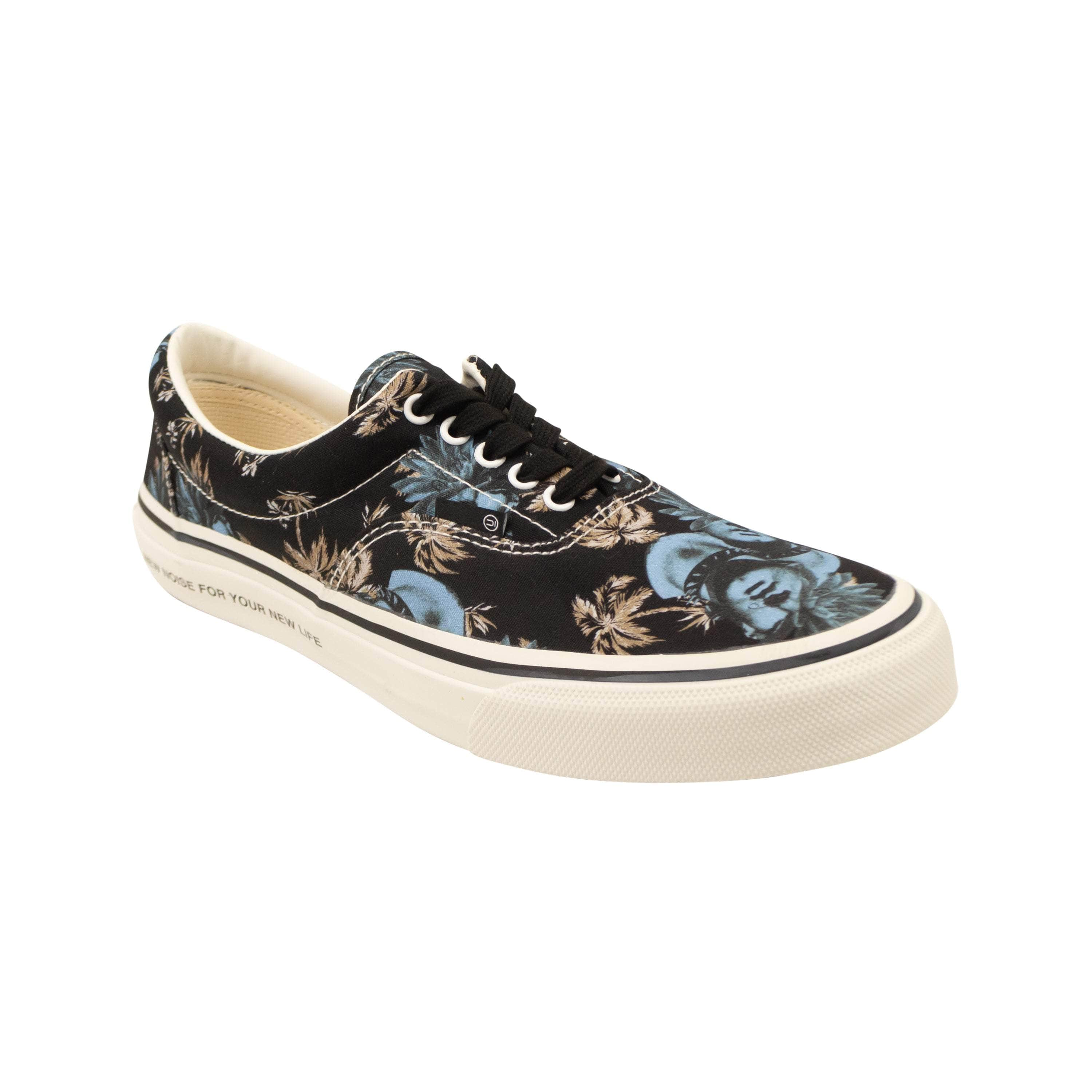 UNDERCOVER 95-UND-2006/L NIB UNDERCOVER Black Face Print Canvas Low Top Sneakers Size L 95-UND-2006/L