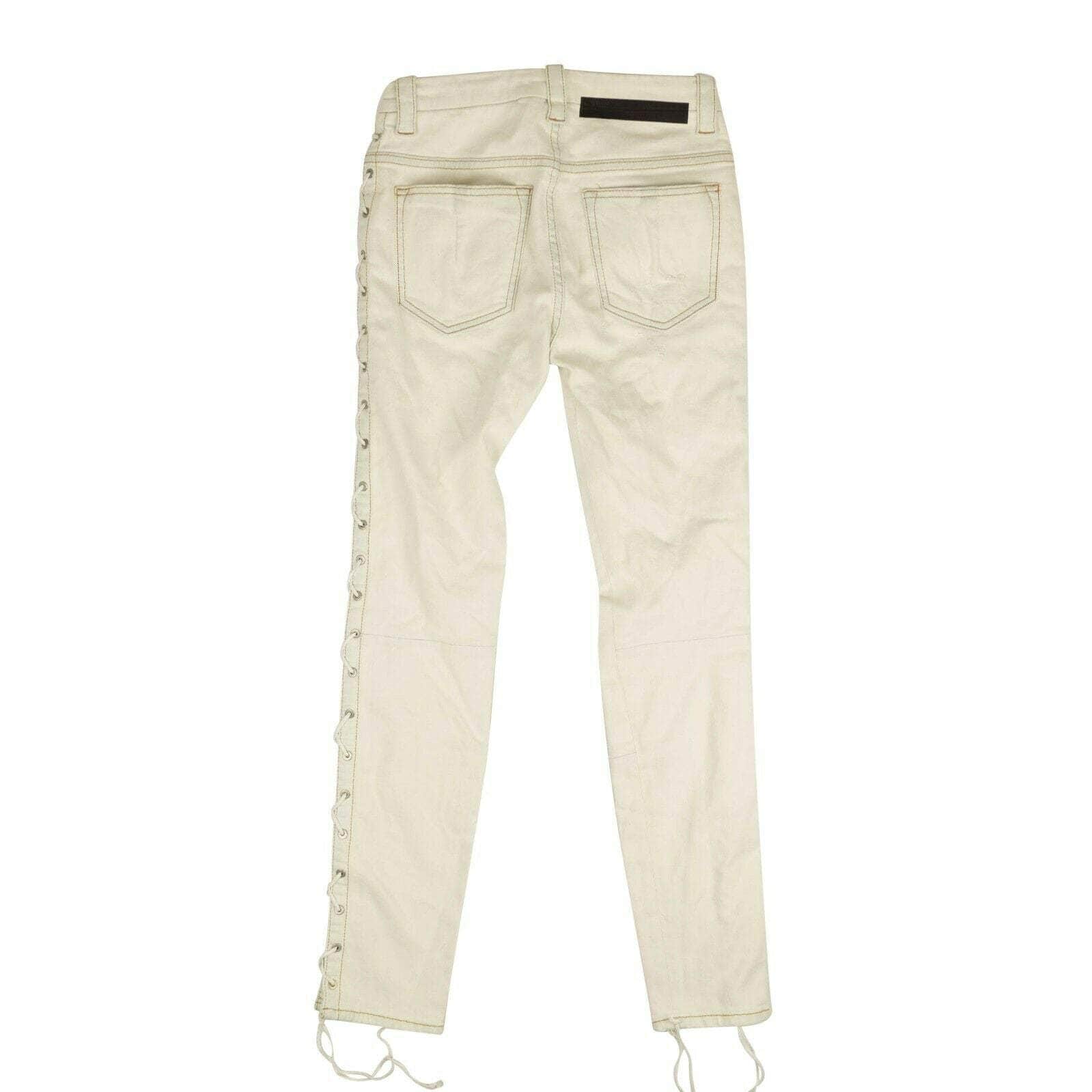 Unravel Project 250-500, channelenable-all, chicmi, couponcollection, gender-womens, main-clothing, size-24, size-25, unravel-project 25 White Washout Denim Side Lace Up Skinny Jeans 74NGG-UN-1204/25 74NGG-UN-1204/25