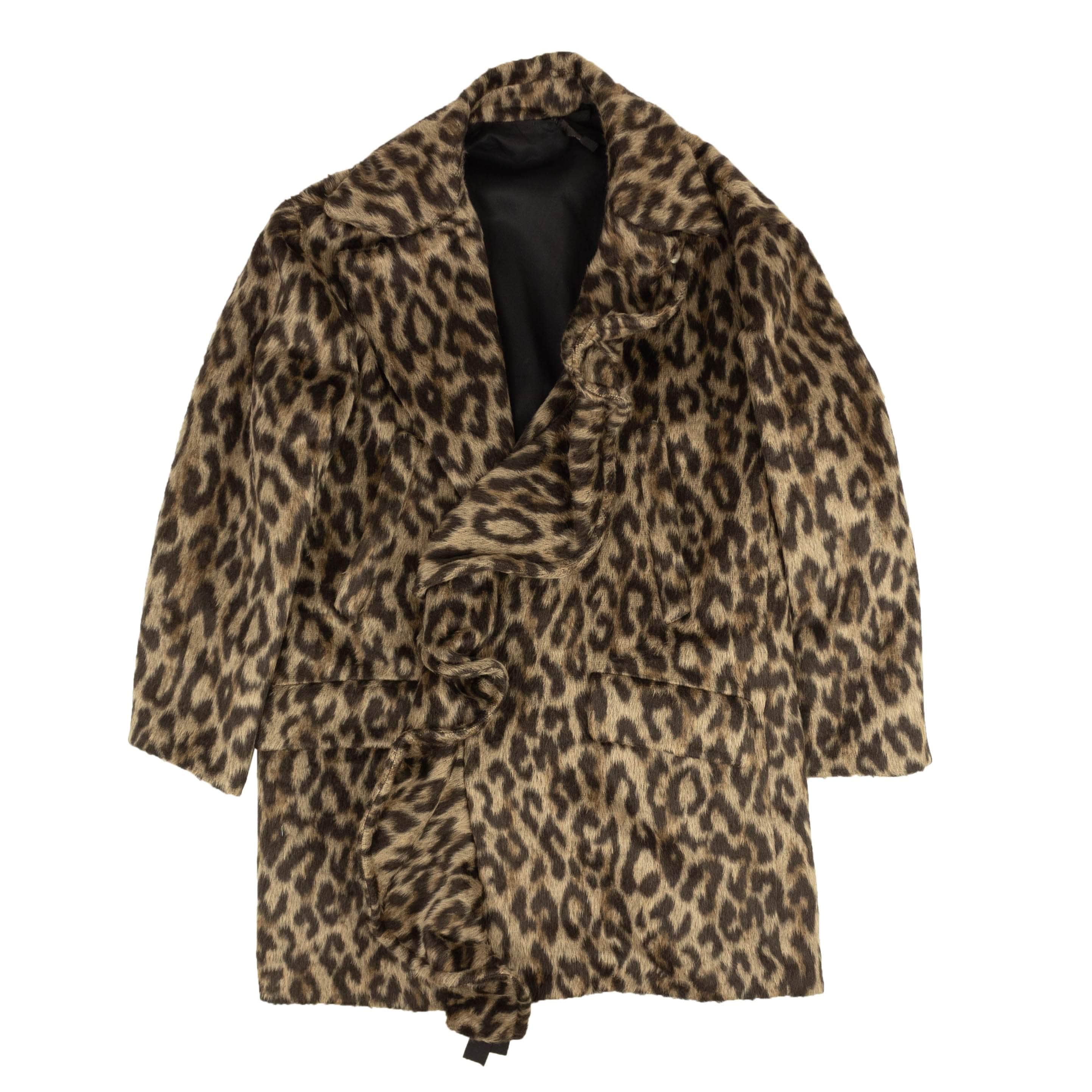 Unravel Project 250-500, channelenable-all, chicmi, couponcollection, gender-womens, main-clothing, size-40, size-42, unravel-project Brown Leopard Print Ruffle Faux Fur Coat