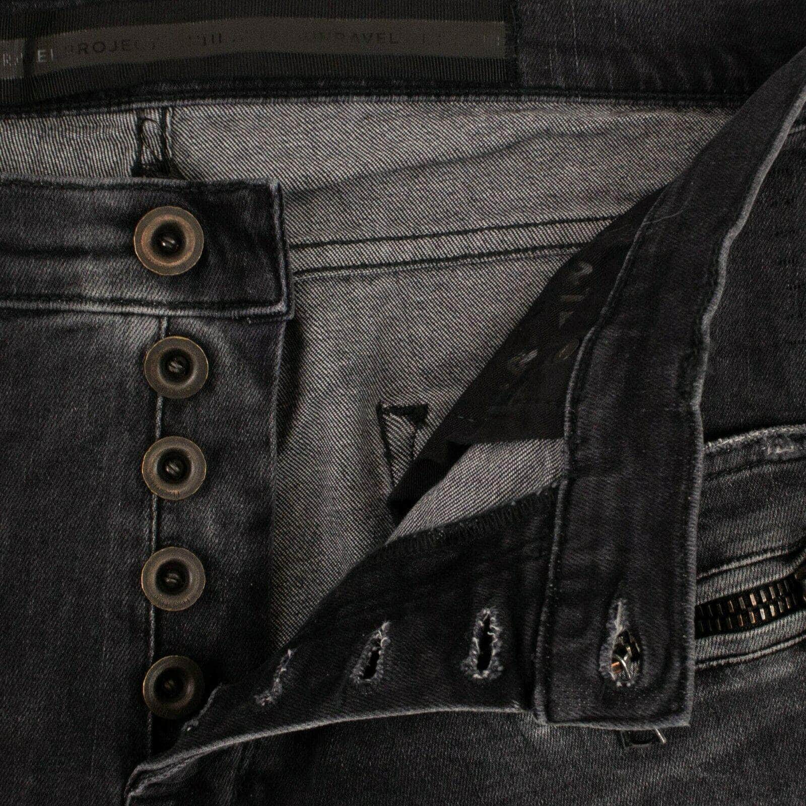 Black Multi Zip Slim Jeans - GBNY