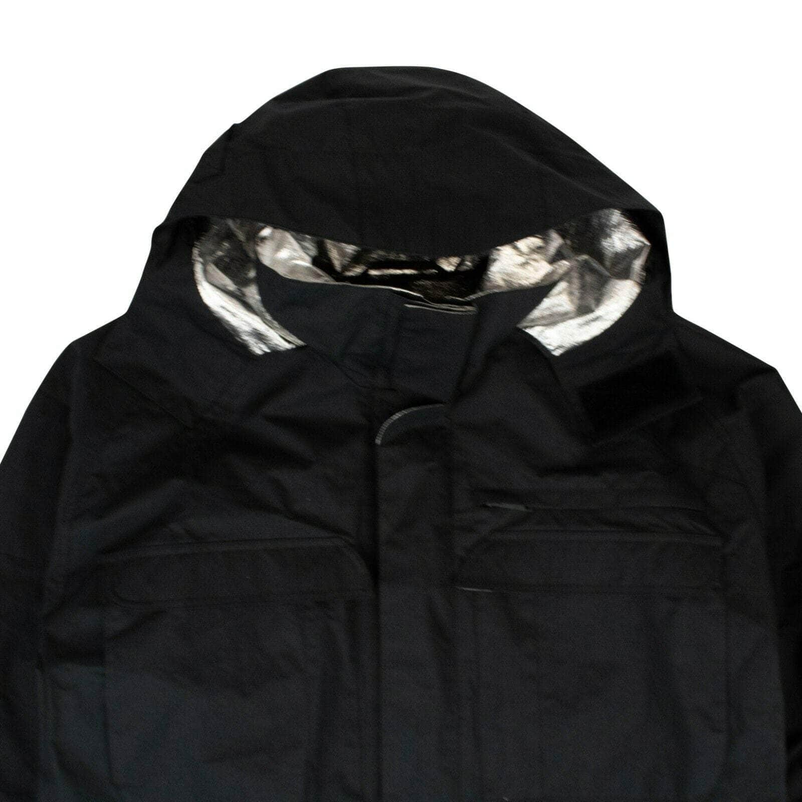 UNRAVEL PROJECT 250-500, channelenable-all, couponcollection, gender-mens, main-clothing, mens-windbreakers, sale-enable, size-l, size-m, size-s, size-xl, unravel-project Black Hooded Loose Fit Windbreaker Jacket