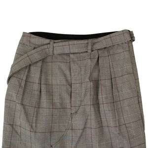 UNRAVEL PROJECT 250-500, channelenable-all, couponcollection, gender-womens, main-clothing, sale-enable, size-38, size-40, unravel-project 38 Grey Check Pattern Hybrid Midi Skirt 82NGG-UN-1121/38 82NGG-UN-1121/38