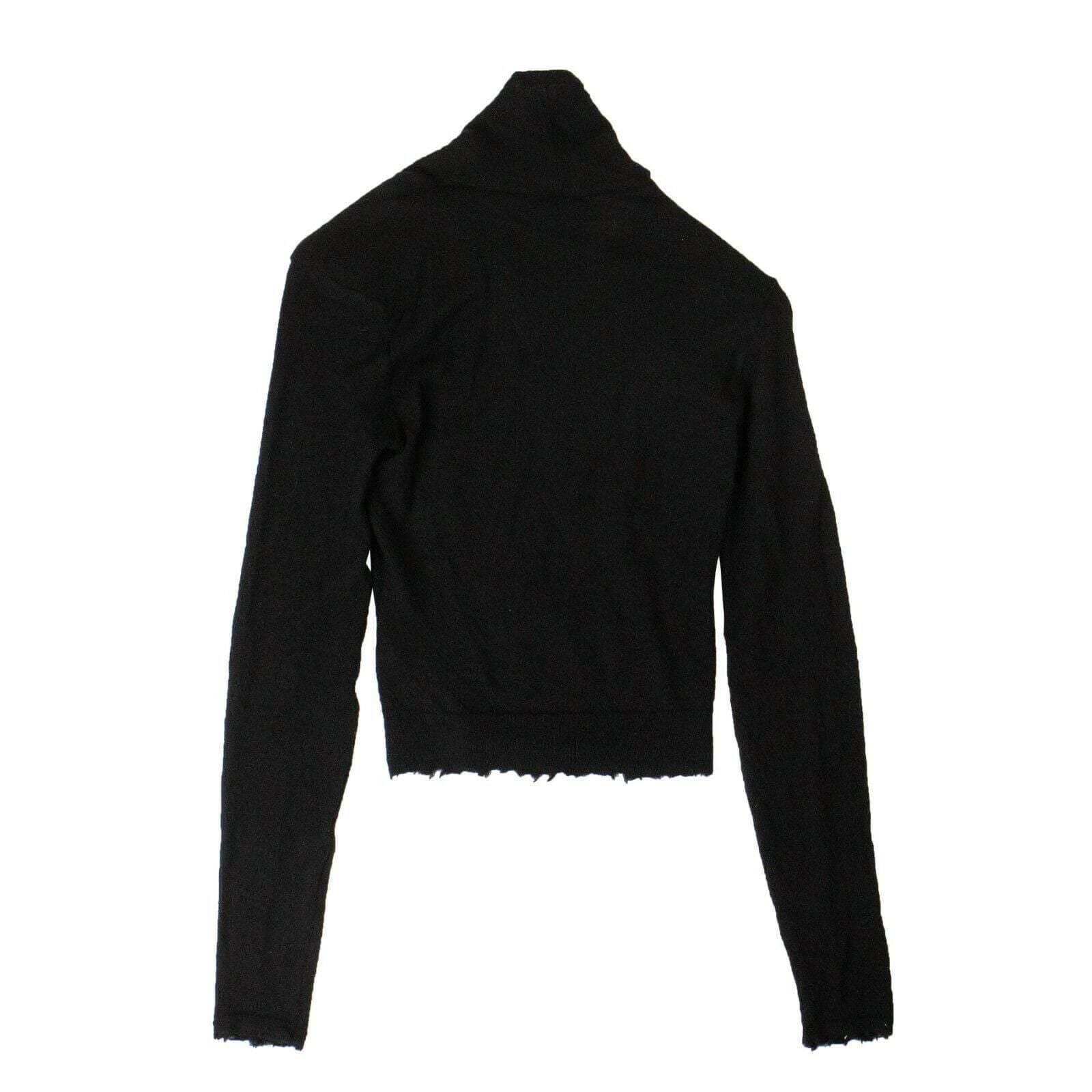 UNRAVEL PROJECT 250-500, channelenable-all, couponcollection, gender-womens, main-clothing, sale-enable, size-m, size-s, size-xs, unravel-project, womens-cashmere-sweaters XS Black Cashmere Distressed Details Sweater 82NGG-UN-1165/XS 82NGG-UN-1165/XS