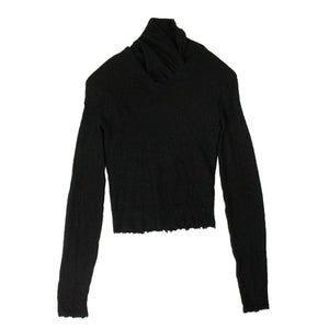 UNRAVEL PROJECT 250-500, channelenable-all, couponcollection, gender-womens, main-clothing, sale-enable, size-m, size-s, size-xs, unravel-project, womens-cashmere-sweaters XS Black Cashmere Distressed Details Sweater 82NGG-UN-1165/XS 82NGG-UN-1165/XS