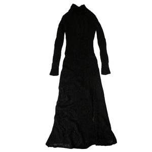 UNRAVEL PROJECT 250-500, channelenable-all, couponcollection, gender-womens, main-clothing, sale-enable, size-m, size-s, size-xs, unravel-project, womens-sweater-dresses Black Wool Twist Neck Maxi Dress