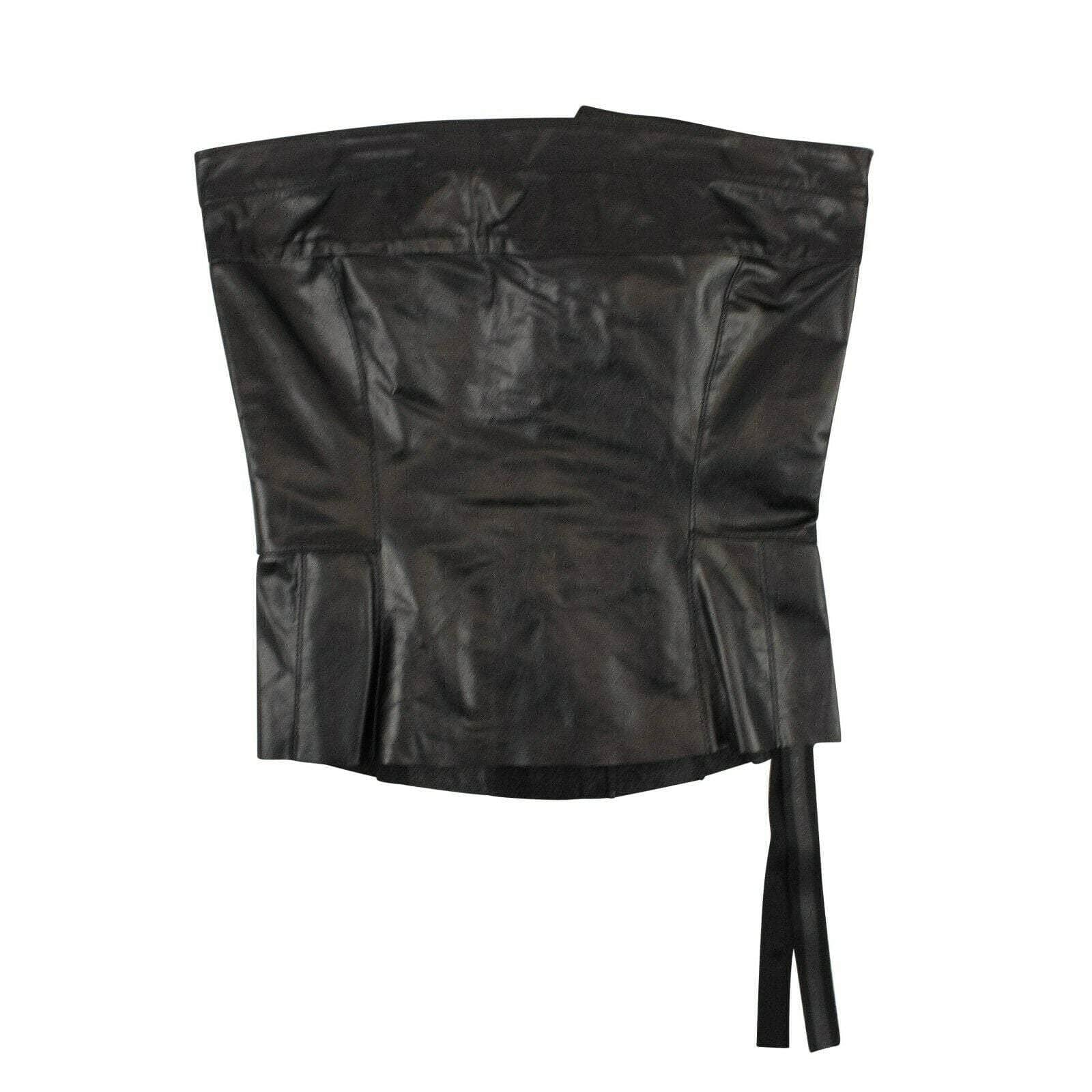 UNRAVEL PROJECT 250-500, channelenable-all, couponcollection, gender-womens, main-clothing, sale-enable, size-m, size-s, unravel-project, womens-crop-tops S Black Leather Corset Top 82NGG-UN-1185/S 82NGG-UN-1185/S