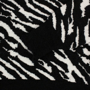 UNRAVEL PROJECT 250-500, channelenable-all, couponcollection, gender-womens, main-clothing, sale-enable, size-s, unravel-project, womens-crewneck-sweaters S Black/White Wool Zebra Print Sweater 82NGG-UN-1157/S 82NGG-UN-1157/S