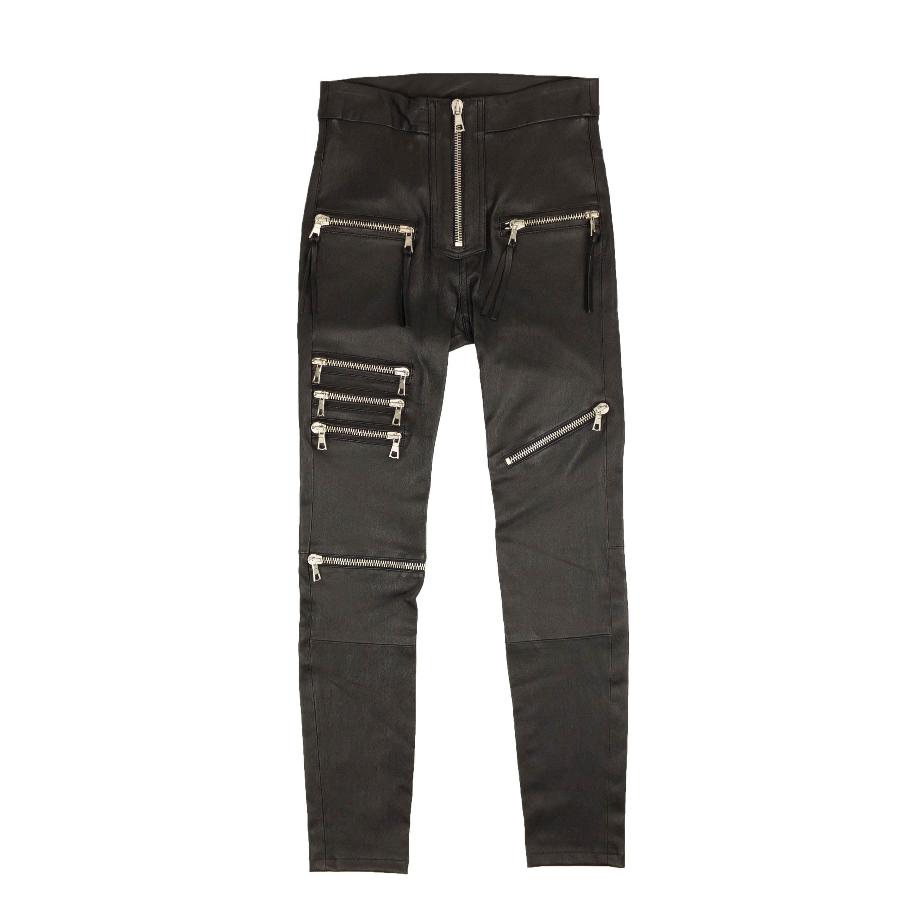 Unravel Project 500-750, channelenable-all, chicmi, couponcollection, gender-womens, main-clothing, size-24, size-25, size-26, size-27, size-28, unravel-project, womens-skinny-pants Black Leather Zipper Skinny Pants