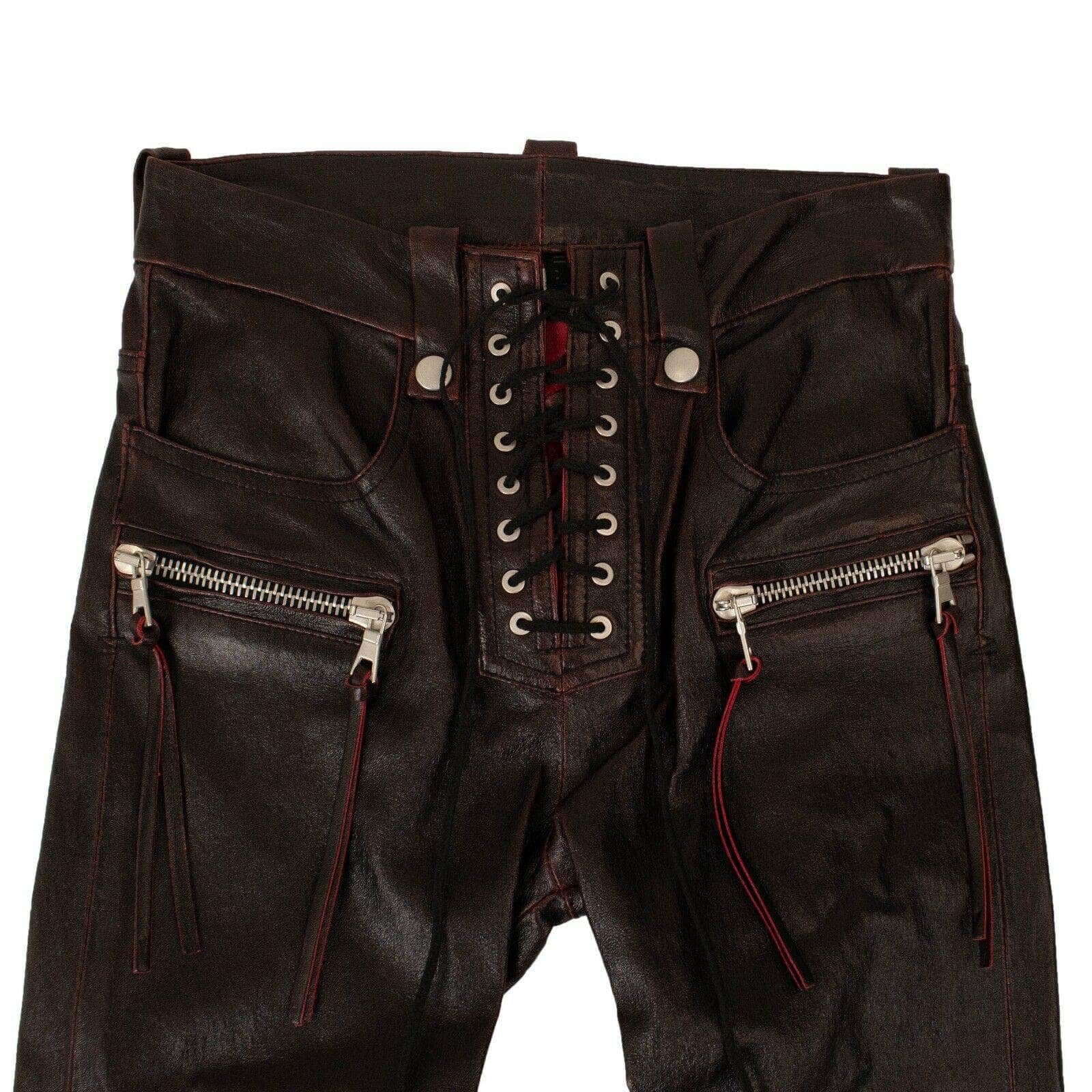 Source Men black Leather Trouser / Men Leather Jeans / Side lace Leather  pant on m.alibaba.com