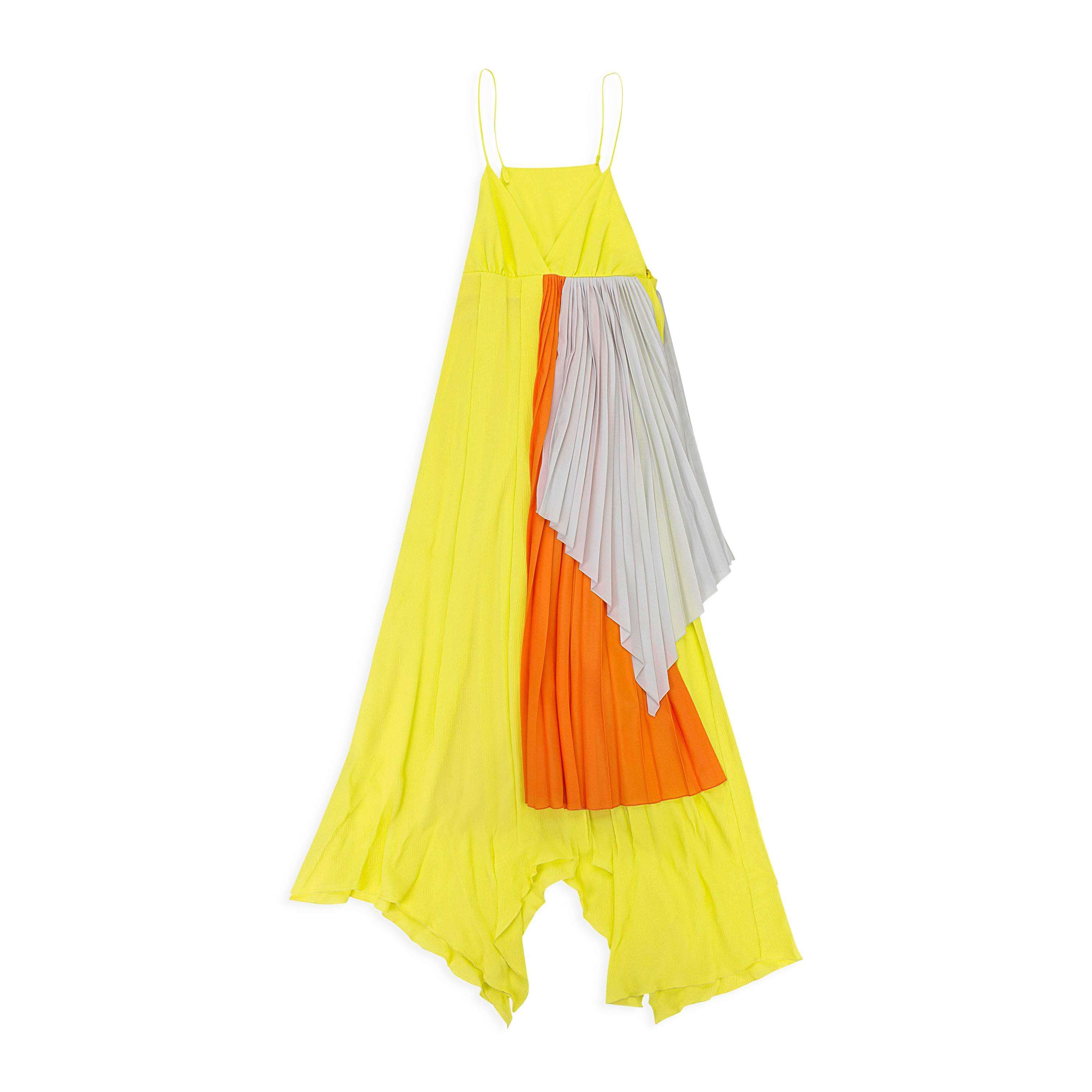 Unravel Project 74NGG-UN-1093/XS NWT UNRAVEL PROJECT Yellow Crepon Slip Layers Dress Size XS $1540 74NGG-UN-1093/XS