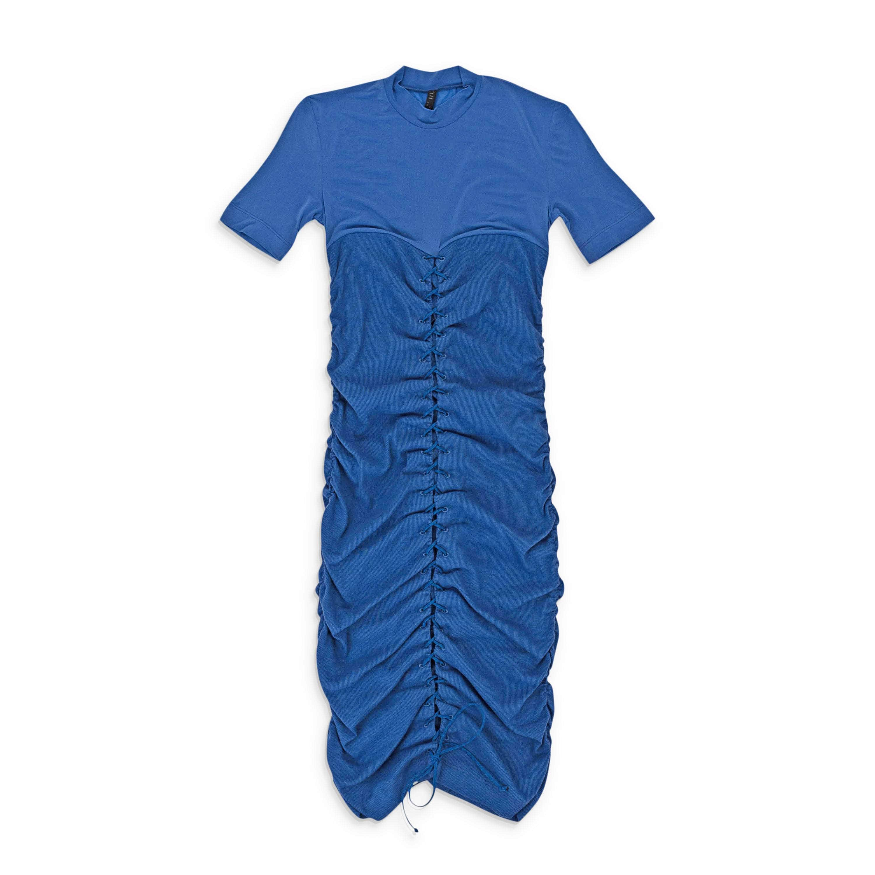 Unravel Project 74NGG-UN-1095/XS NWT UNRAVEL PROJECT Blue Rib Hybrid Dress Size XS $900 74NGG-UN-1095/XS