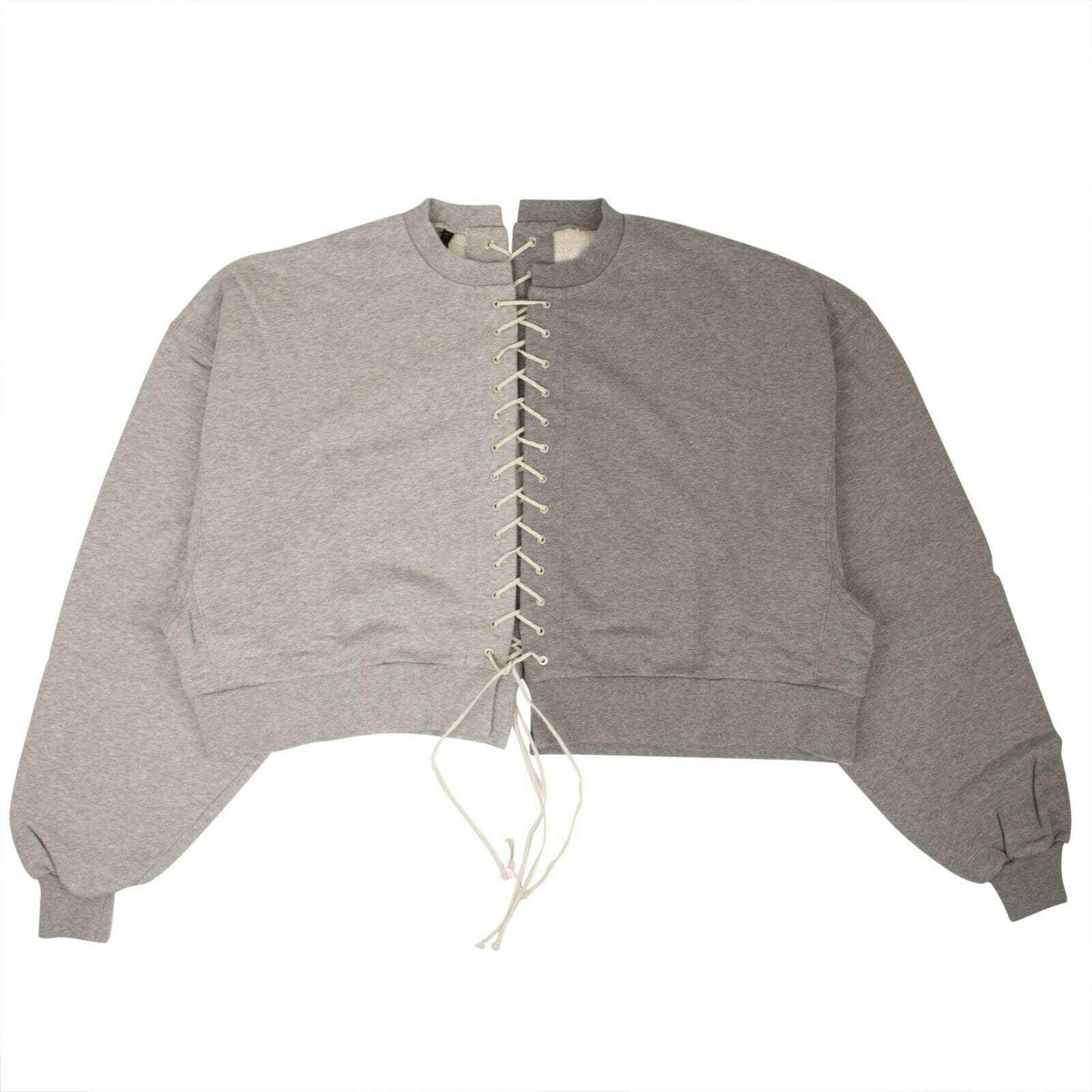 Unravel Project 74NGG-UN-1177/XS NWT UNRAVEL PROJECT Gray Two Tone Lace Up Sweatshirt Size XS $665 74NGG-UN-1177/XS