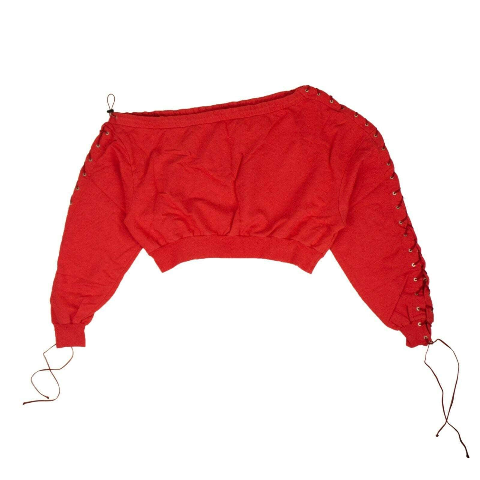 Unravel Project 74NGG-UN-1179/S NWT UNRAVEL PROJECT Red Off The Shoulder Sweatshirt Size S $805 74NGG-UN-1179/S