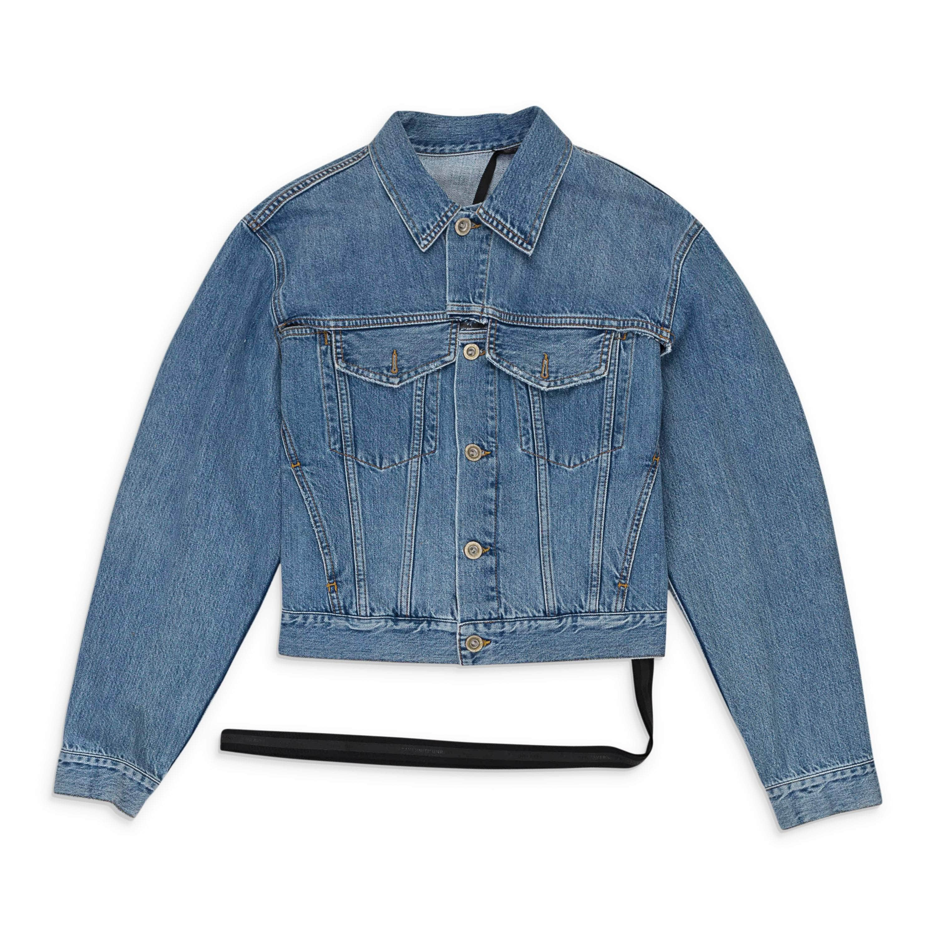 Unravel Project 74NGG-UN-4/40 NWT UNRAVEL PROJECT Indigo Snake Bolero Split Denim Jacket Size 40 $1225 74NGG-UN-4/40