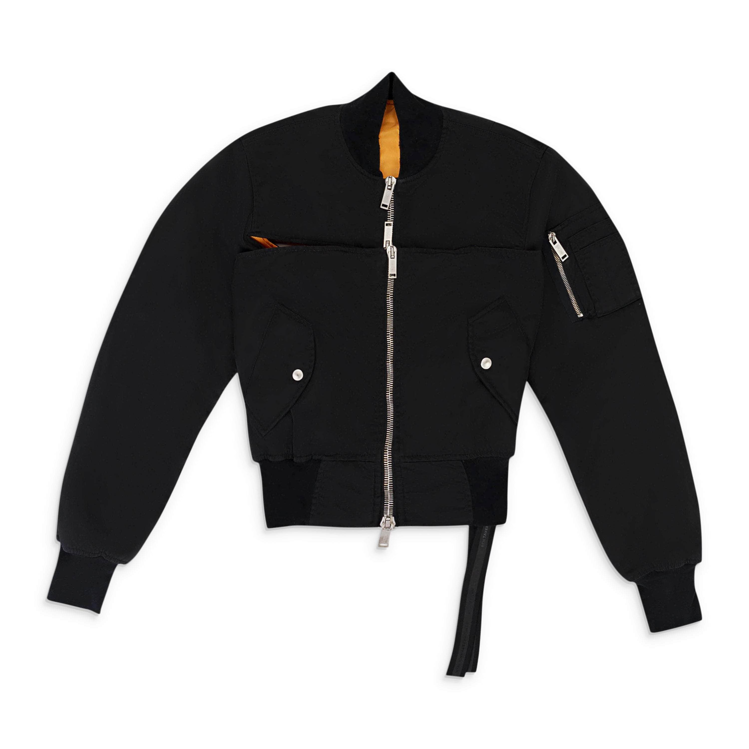 Unravel Project 74NGG-UN-5/40 NWT UNRAVEL PROJECT Black & Orange Split Bomber Jacket Size 40 $1785 74NGG-UN-5/40