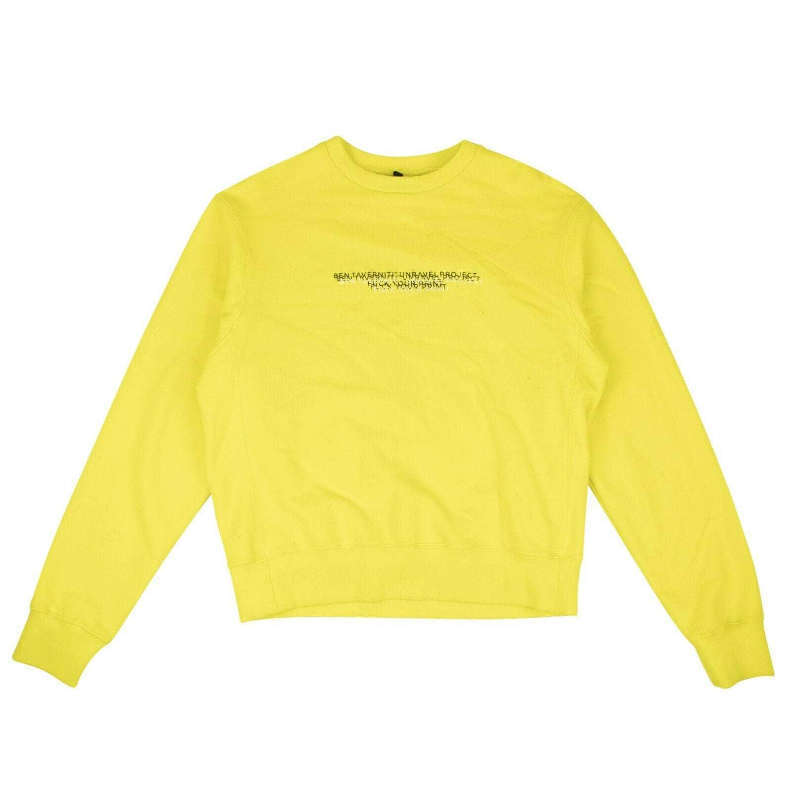 Unravel Project 82NGG-UN-1083/M NEW UNRAVEL PROJECT Yellow Logo Jersey Sweatshirt Size M $510 82NGG-UN-1083/M