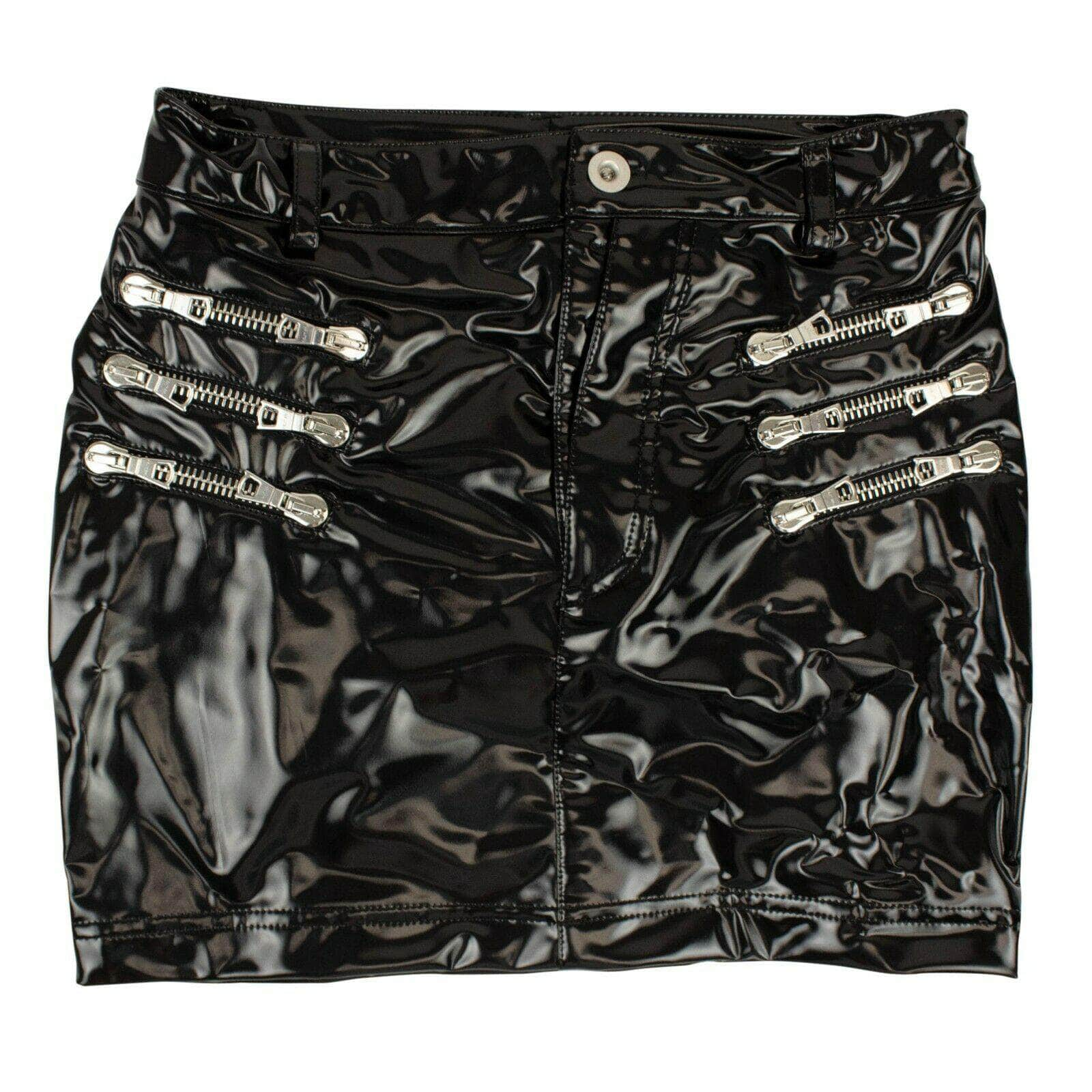 Unravel Project 82NGG-UN-1114/M NEW UNRAVEL PROJECT Faux Leather Zipper Mini-Skirt Size M $1015 82NGG-UN-1114/M