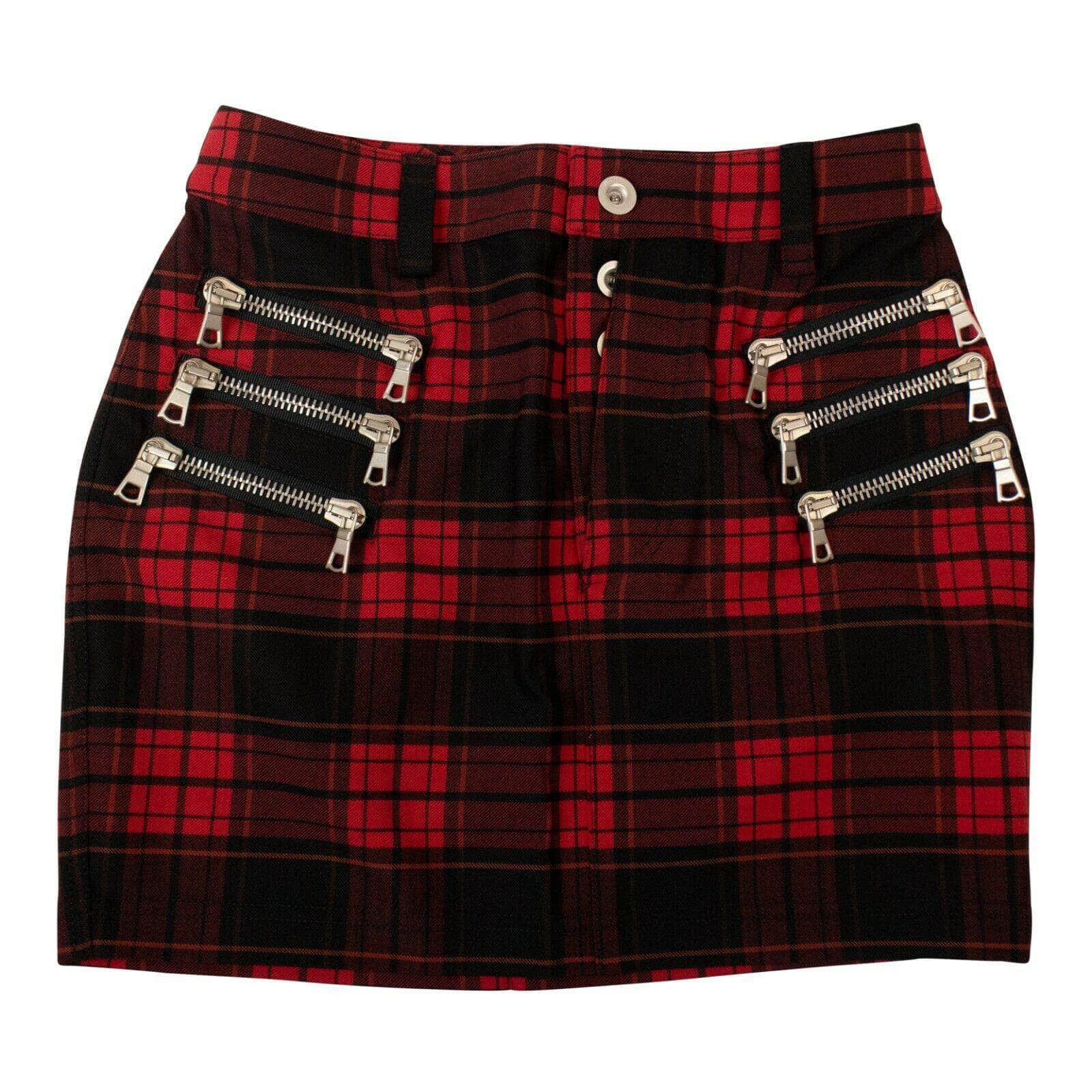 Unravel Project 82NGG-UN-1116/S NWT UNRAVEL PROJECT Red/Black Checked Mini Skirt Size S $1085 82NGG-UN-1116/S