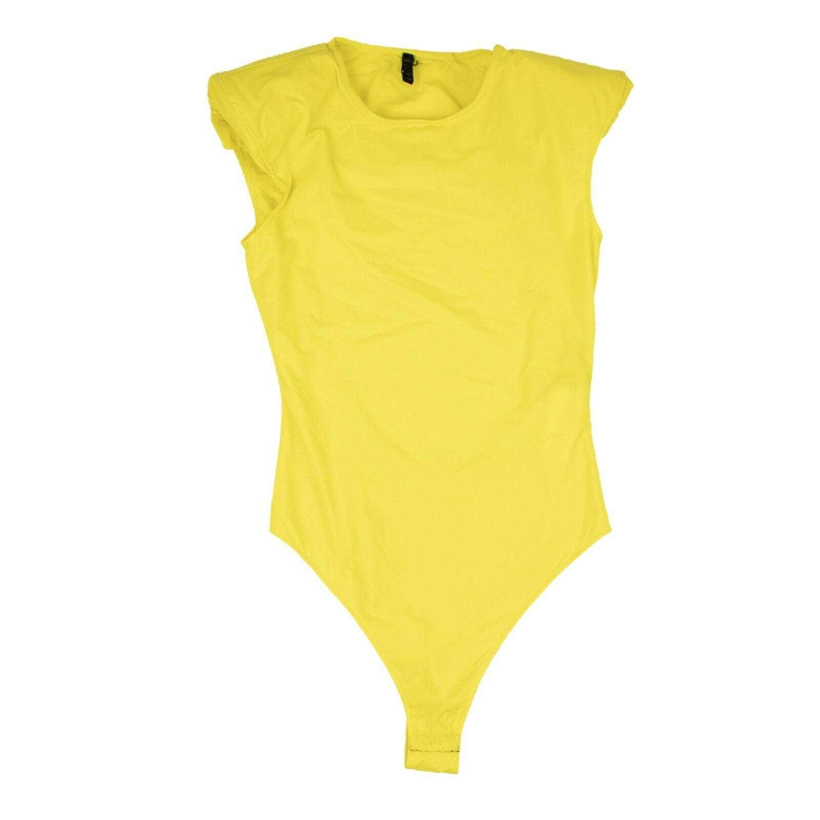 Unravel Project 82NGG-UN-1132/S NWT UNRAVEL PROJECT Yellow Cut-Out Bodysuit Size S $385 82NGG-UN-1132/S