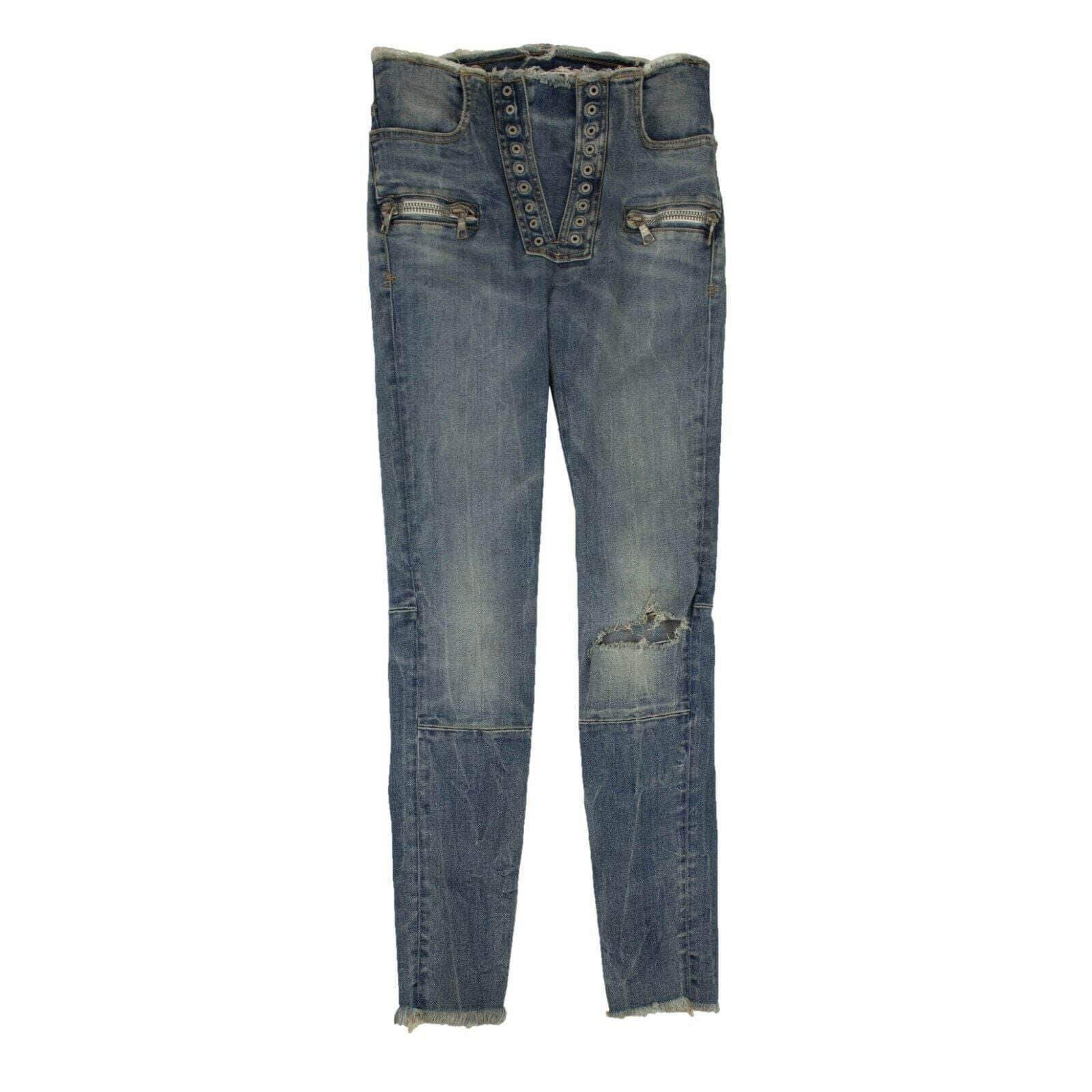 Unravel Project 82NGG-UN-1198/26 NEW UNRAVEL PROJECT Denim Lace-Up Skinny Jeans Size 26 $895 82NGG-UN-1198/26