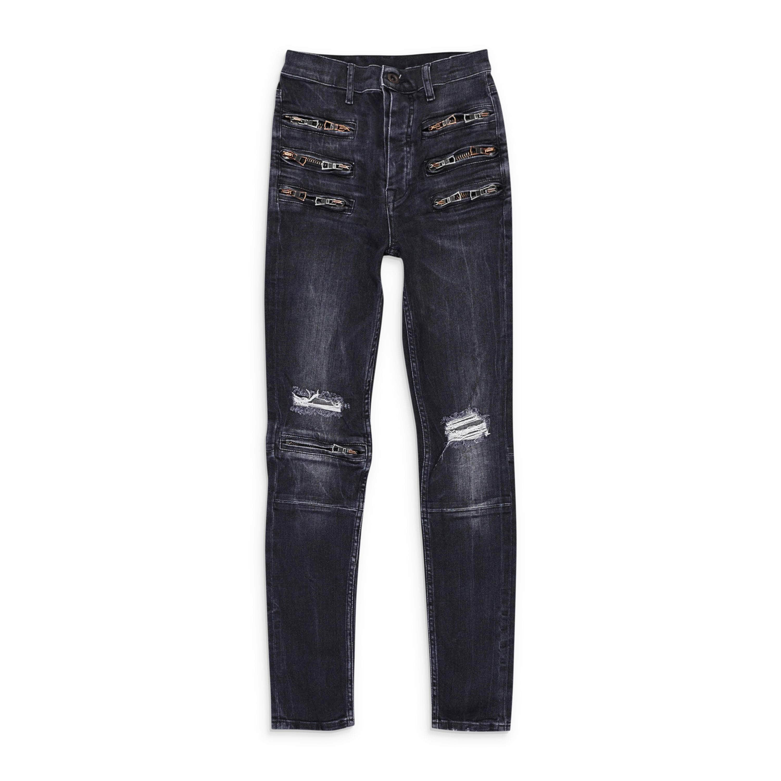 Unravel Project 82NGG-UN-1205/24 NWT UNRAVEL PROJECT Black Denim Jeans Pants Size 24 $930 82NGG-UN-1205/24