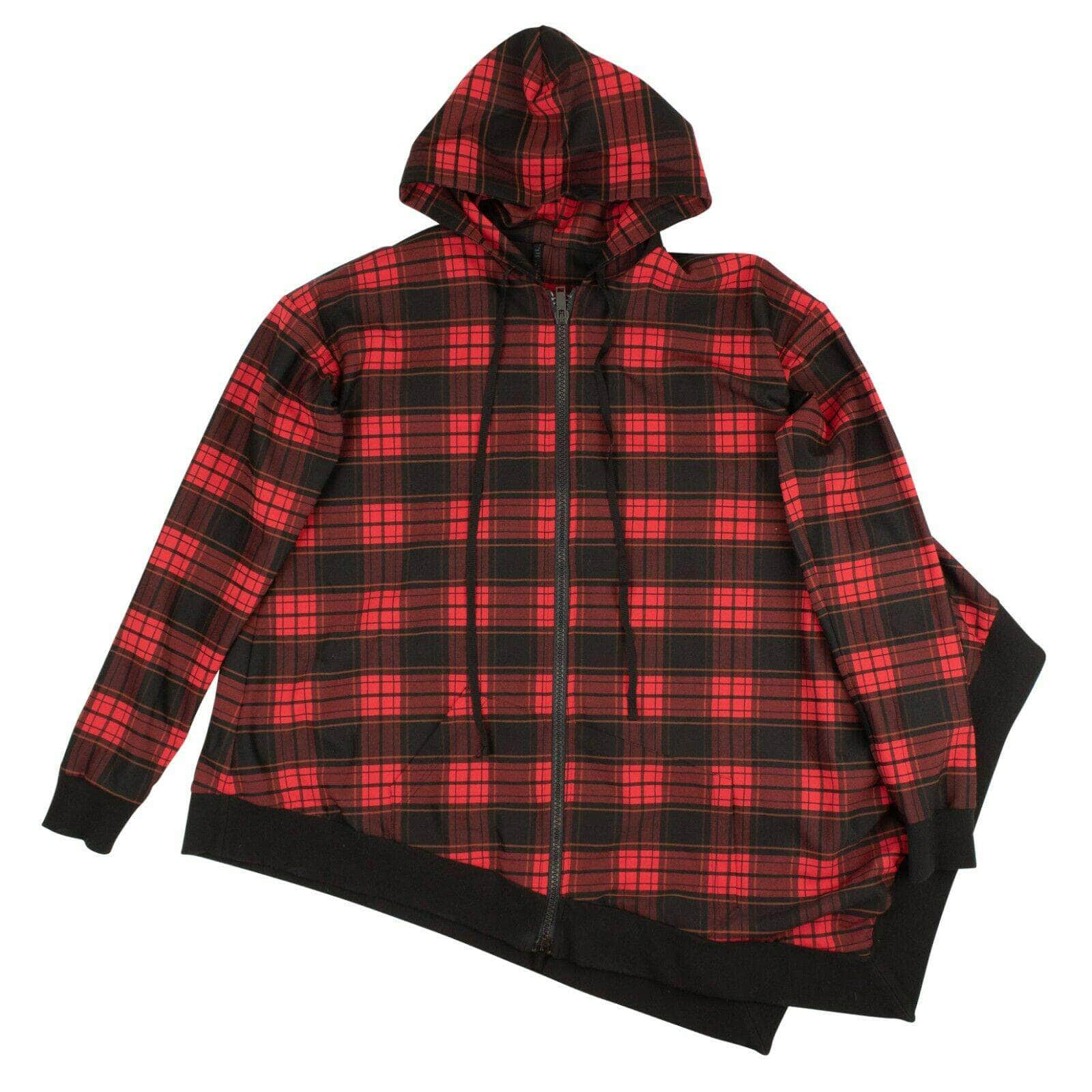 Unravel Project 82NGG-UN-21/S NEW UNRAVEL PROJECT Red and Black Plaid Poncho Jacket Size S $1085 82NGG-UN-21/S