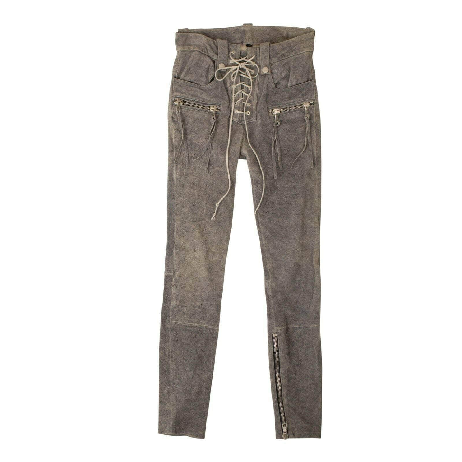 Unravel Project 82NGG-UN-81/26 NEW UNRAVEL PROJECT Grey High-Rise Lace Trousers Size 26 $1680 82NGG-UN-81/26