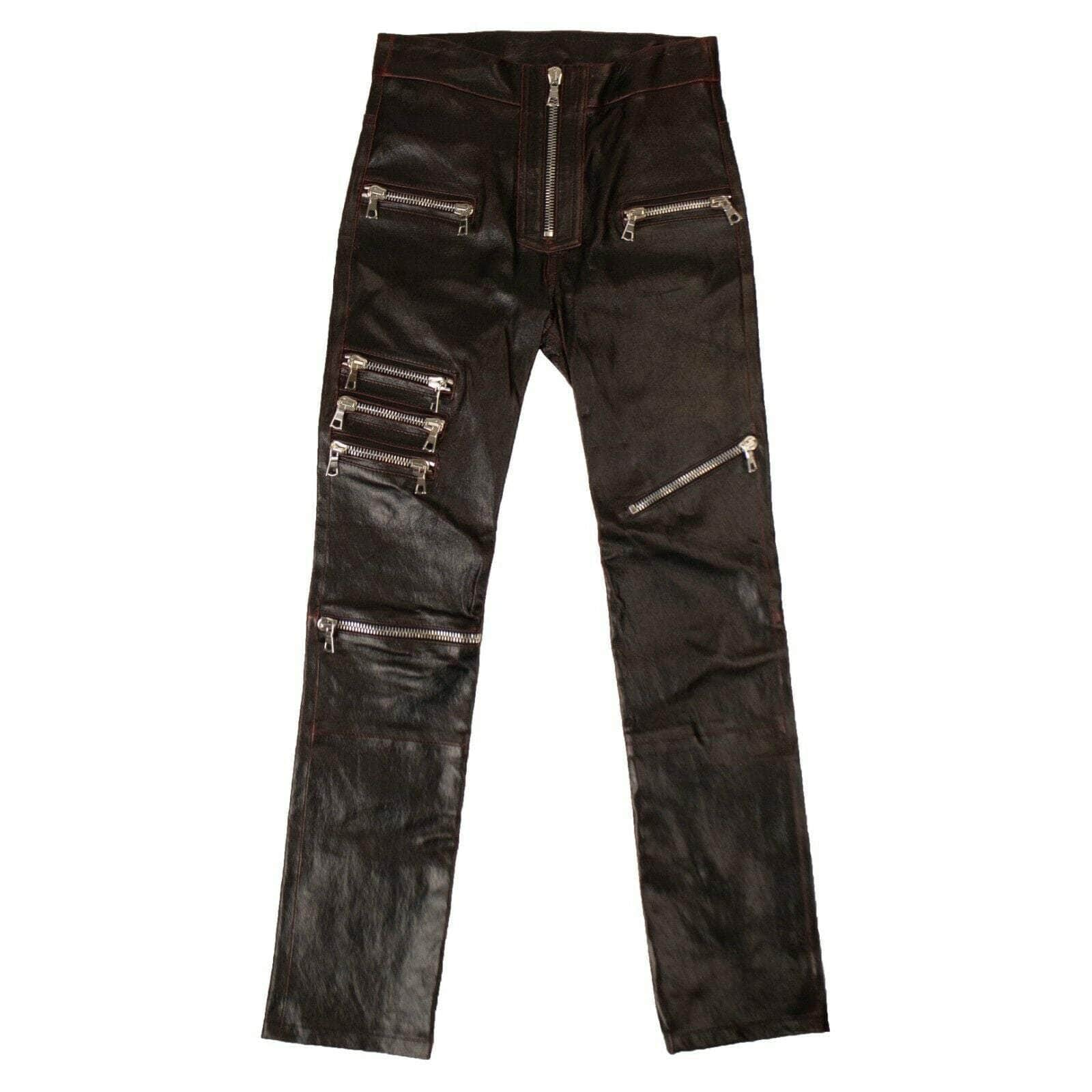 Unravel Project 82NGG-UN-89/27 NWT UNRAVEL PROJECT Black Leather Multi Zip Skinny Pants Size 27 $2240 82NGG-UN-89/27