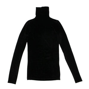 Unravel Project Women's Tops S Velour Mock Neck Long Sleeve Top - Black JF6-UN-1042/S JF6-UN-1042/S