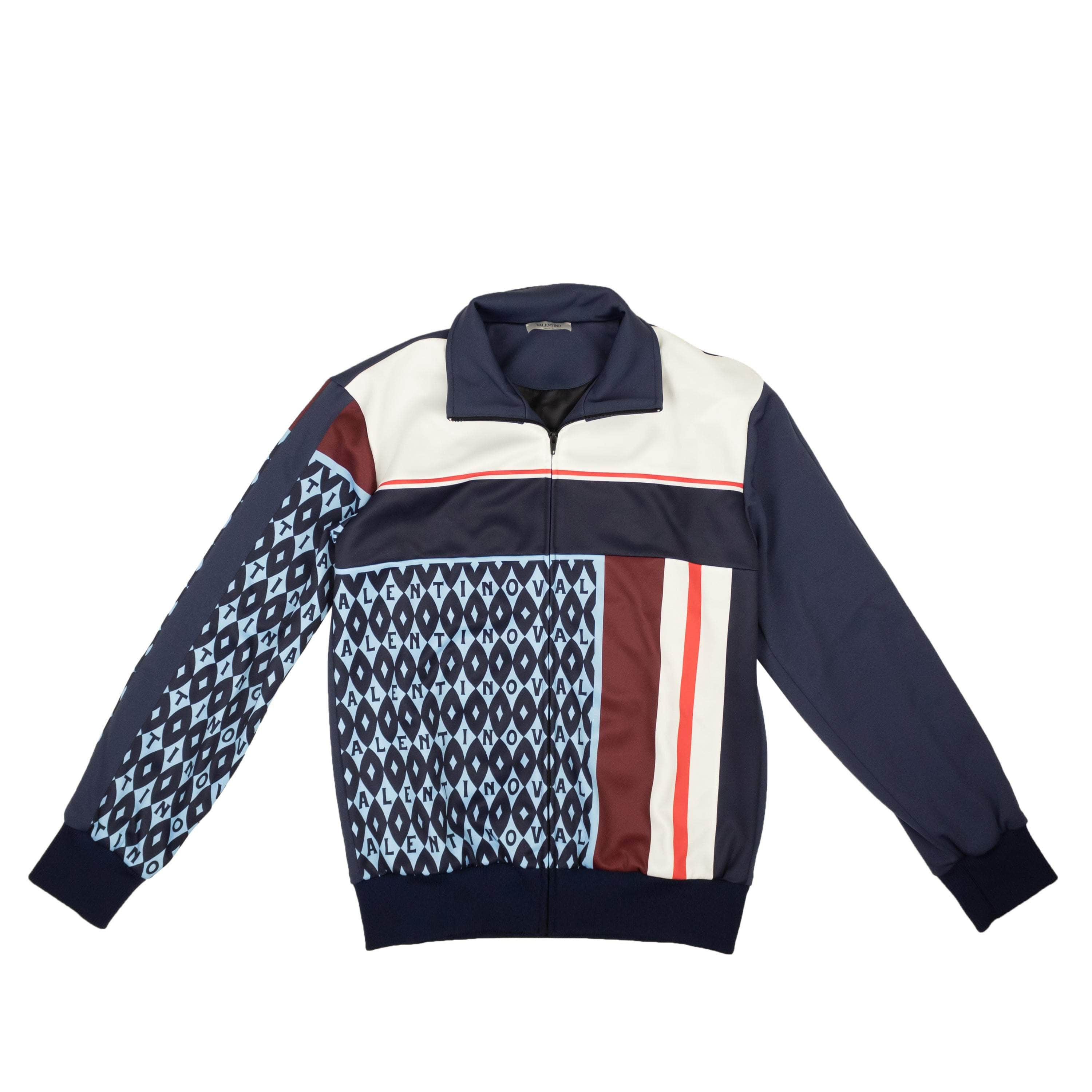 Valentino 95-VLT-1051/M NWT VALENTINO Blue Foulard Archive Print Track Jacket Size M $2150 95-VLT-1051/M